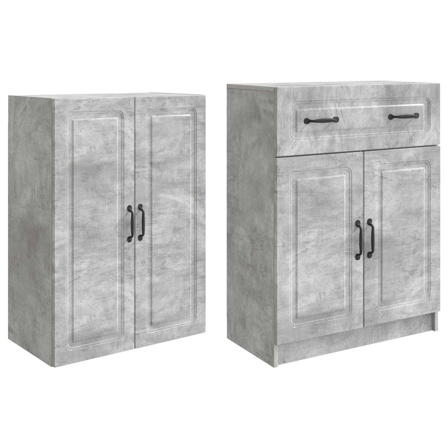Schrankset 2 pcs Betongrau Holzwerkstoff