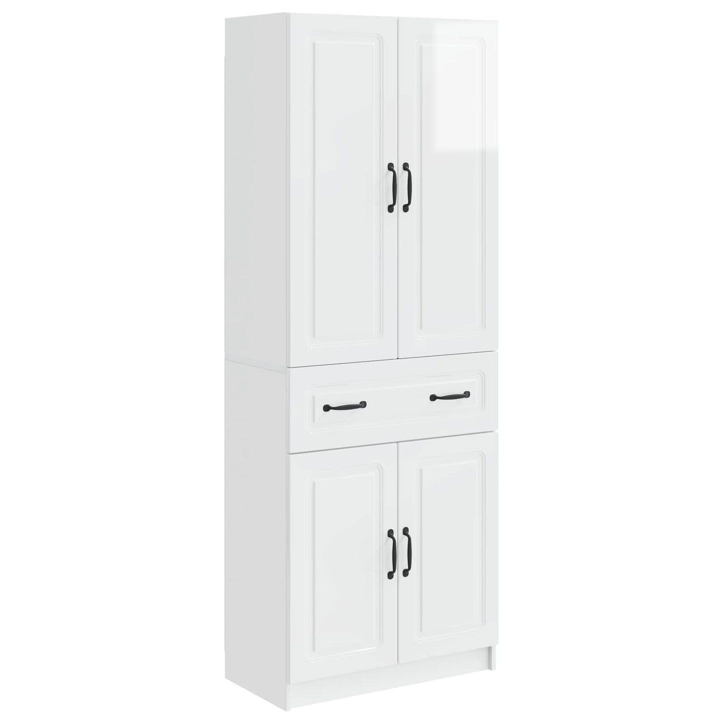Schrankset 2 pcs Hochglanz Weiß Holzwerkstoff