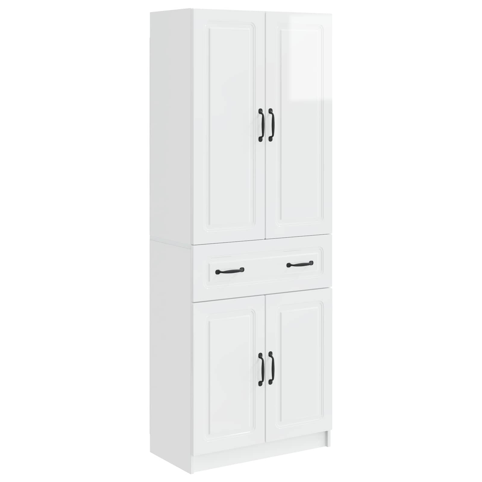 Schrankset 2 pcs Hochglanz Weiß Holzwerkstoff