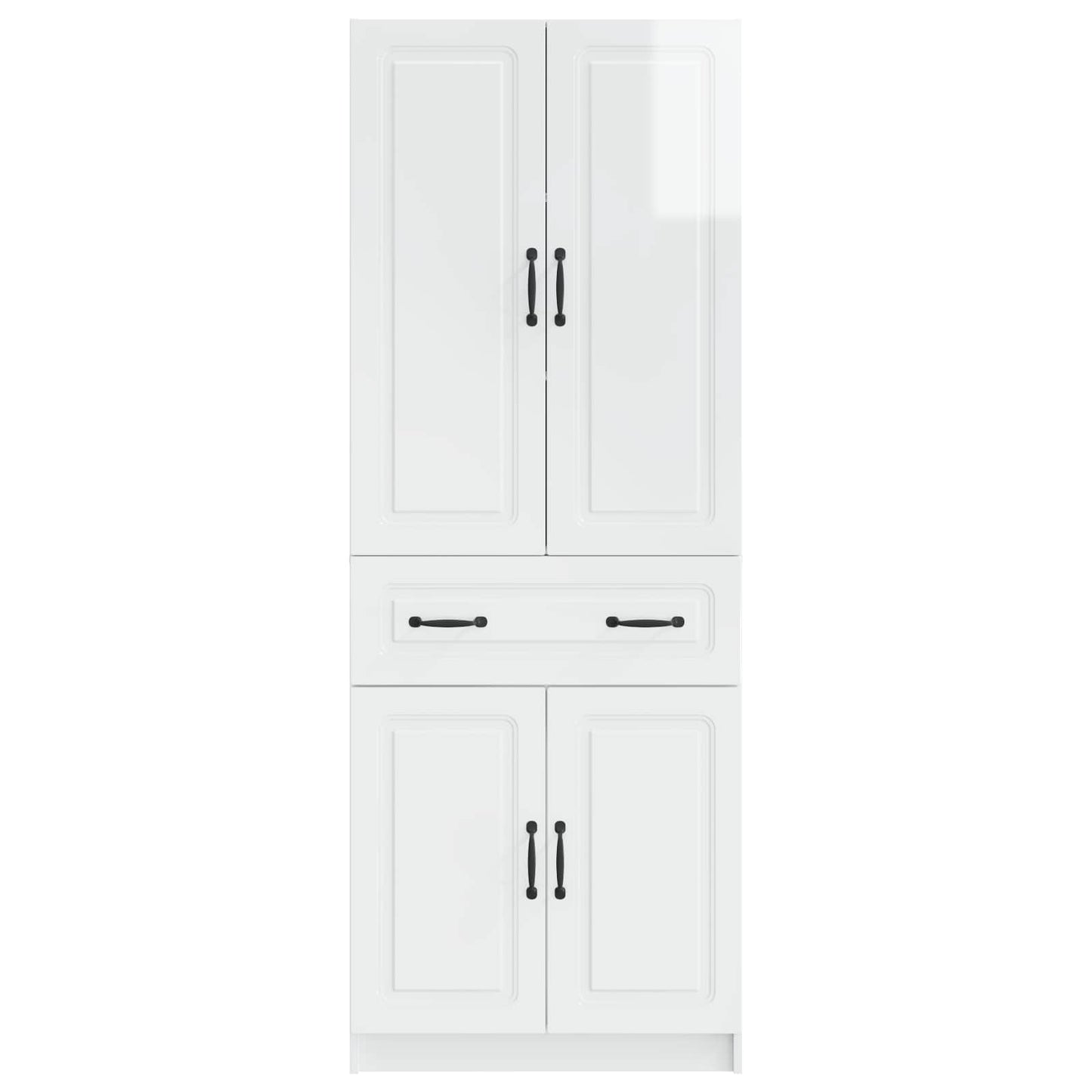 Schrankset 2 pcs Hochglanz Weiß Holzwerkstoff