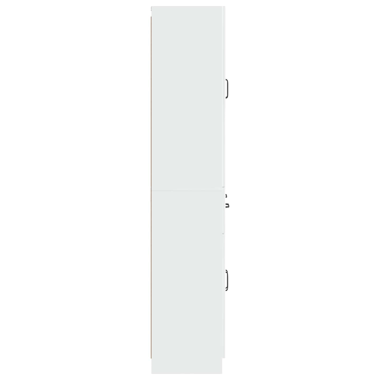 Schrankset 2 pcs Hochglanz Weiß Holzwerkstoff