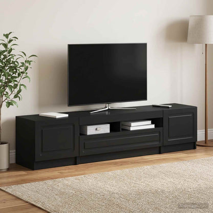LED-TV-Schrank UTRECHT 3 stk. Schwarz Holzwerkstoff