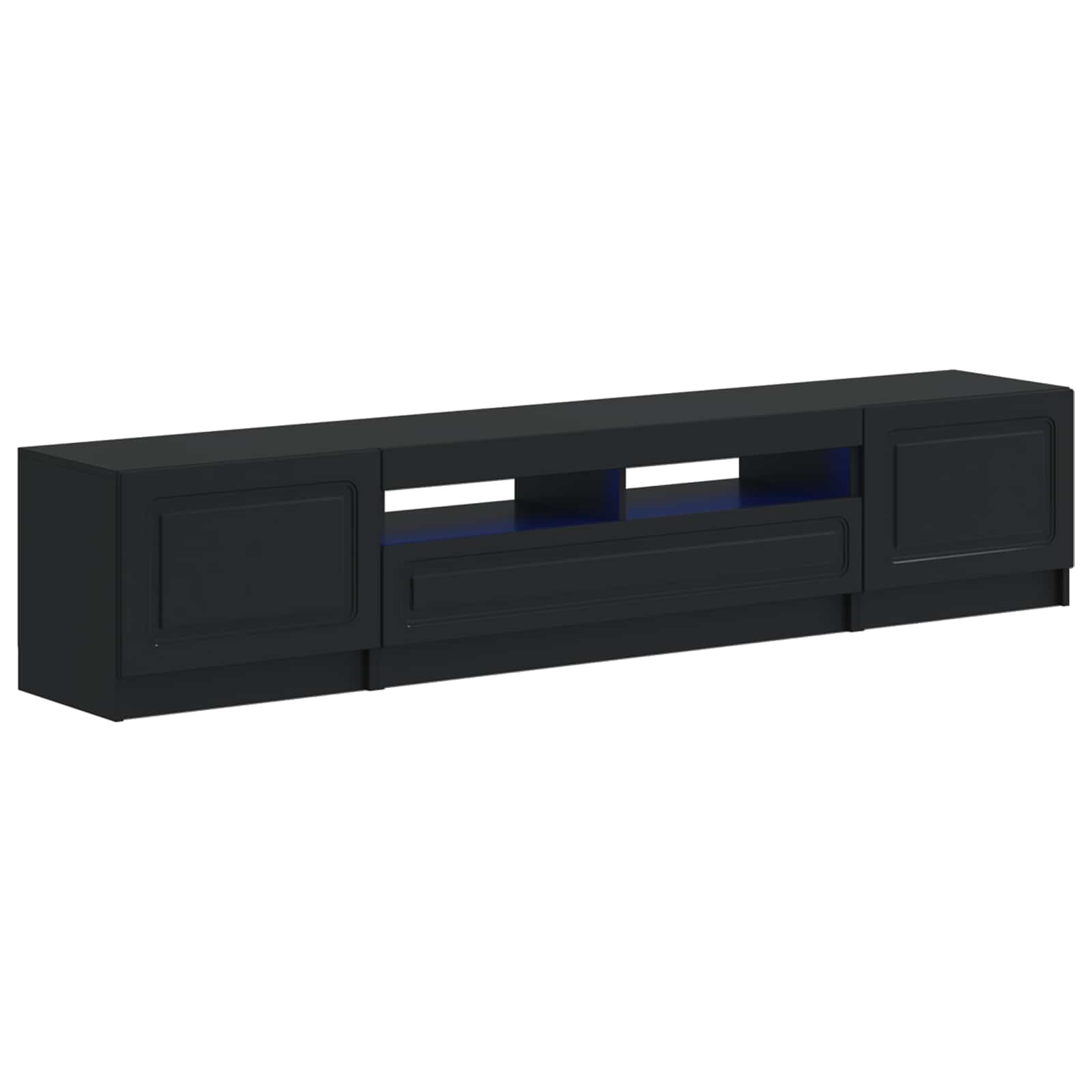 5-teiliges LED TV Schrank Schwarz Holzwerkstoff