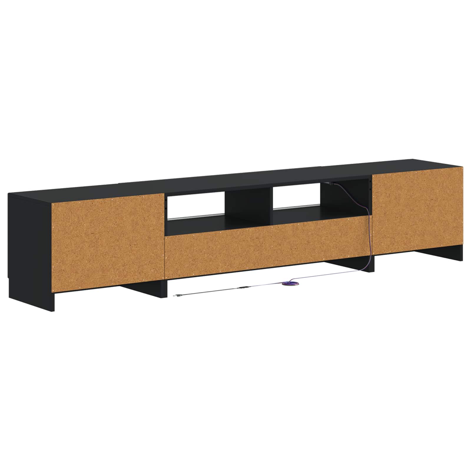 5-teiliges LED TV Schrank Schwarz Holzwerkstoff