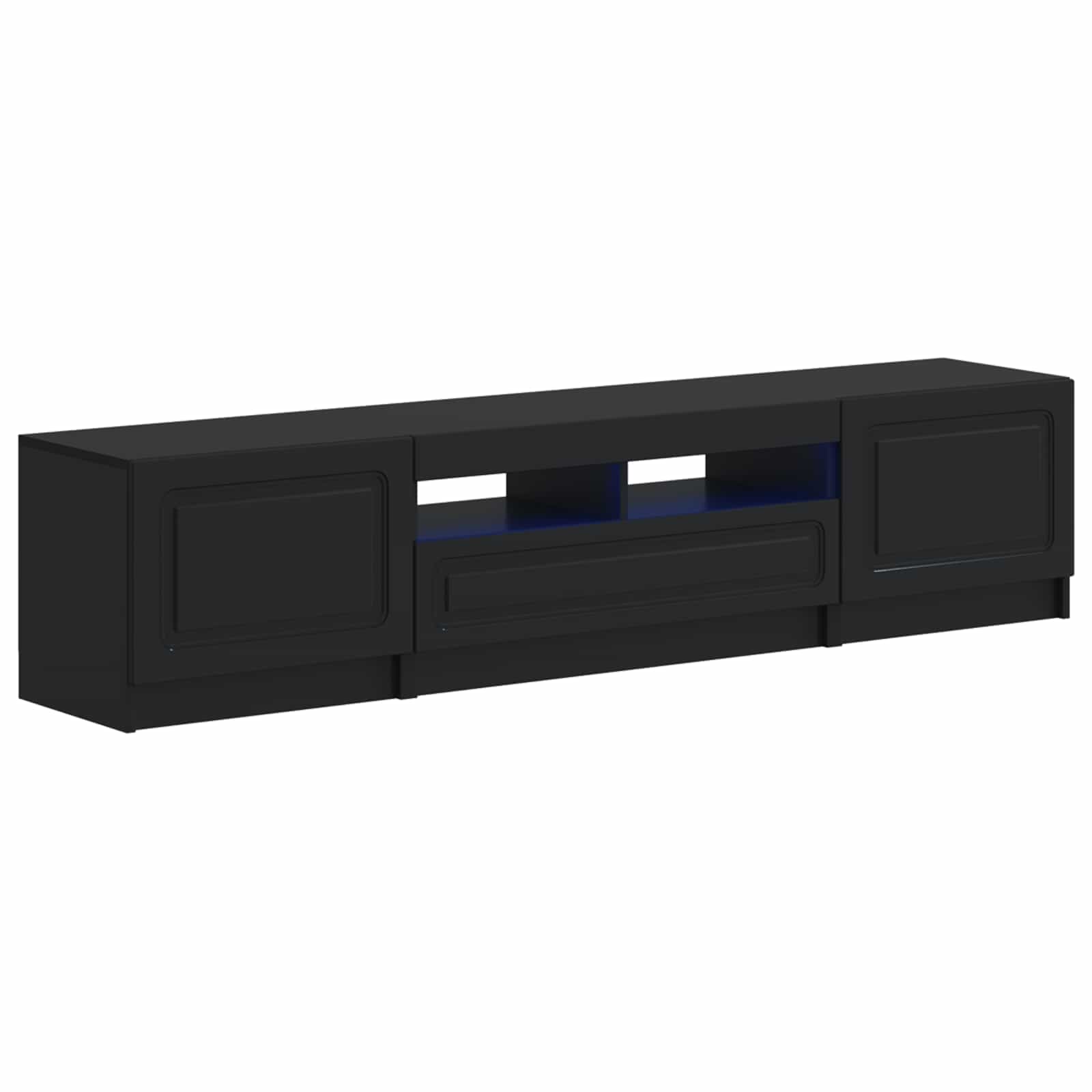 5-teiliges LED TV Schrank Schwarz Holzwerkstoff