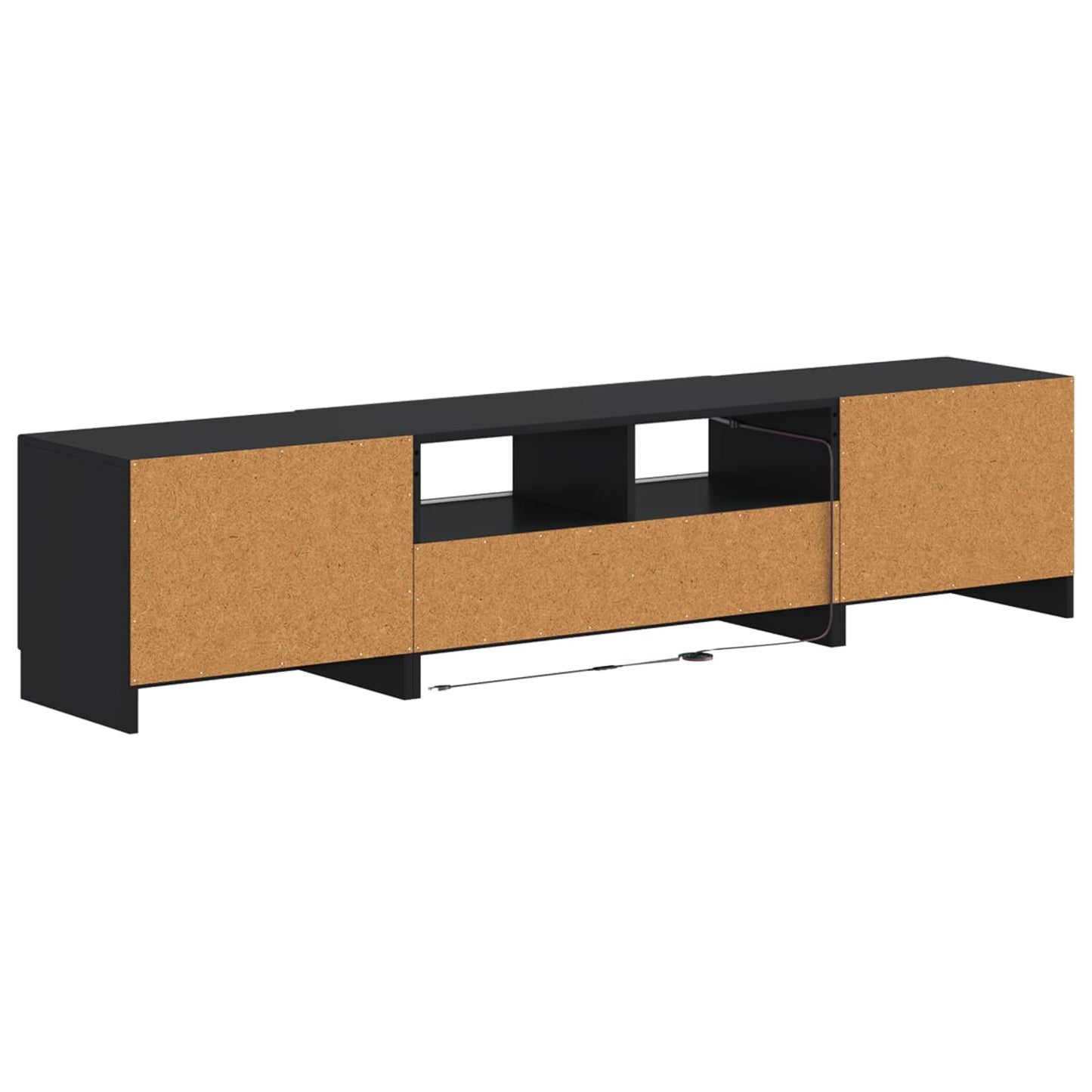 5-teiliges LED TV Schrank Schwarz Holzwerkstoff