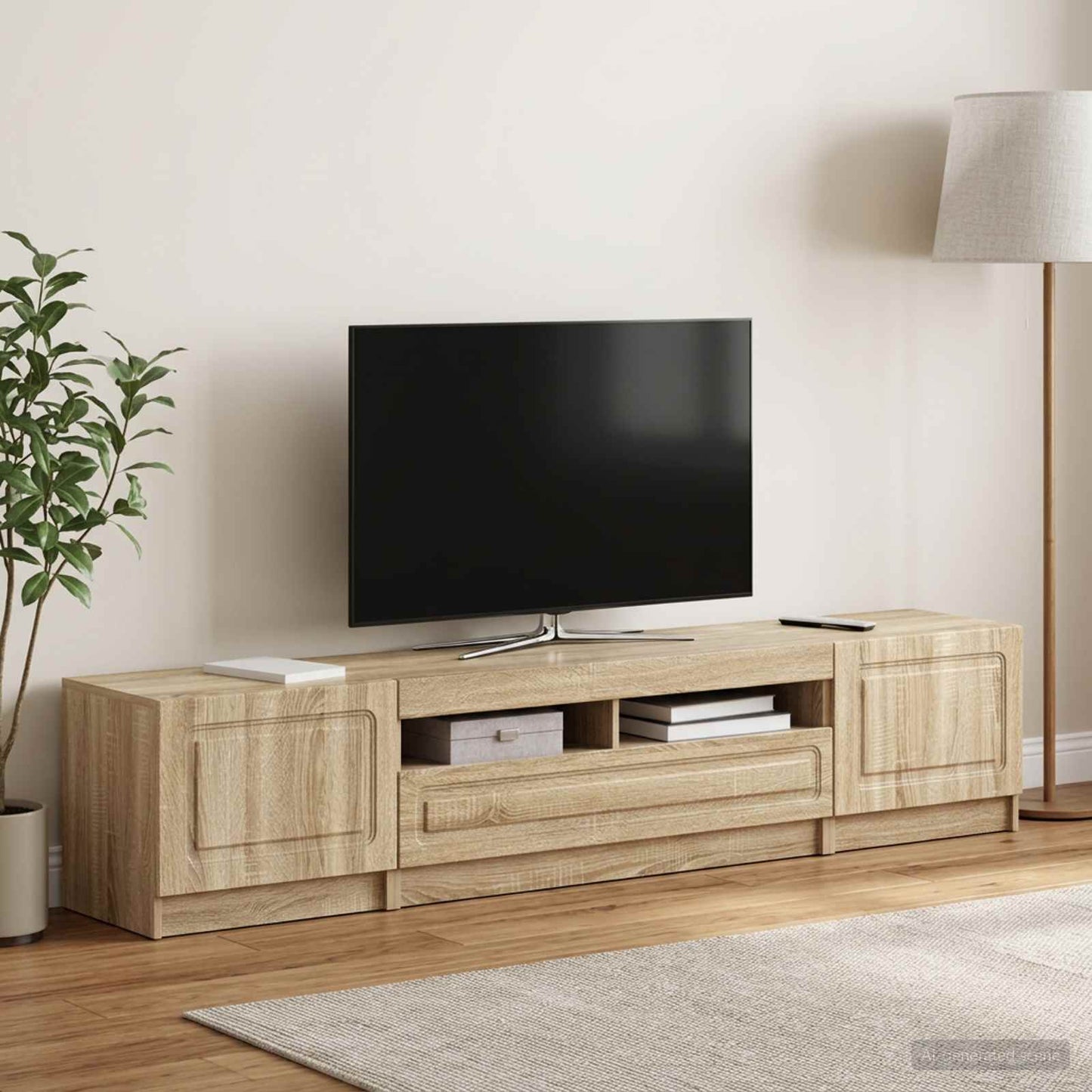 5-teiliges LED TV Schrank Sonoma-Eiche Holzwerkstoff