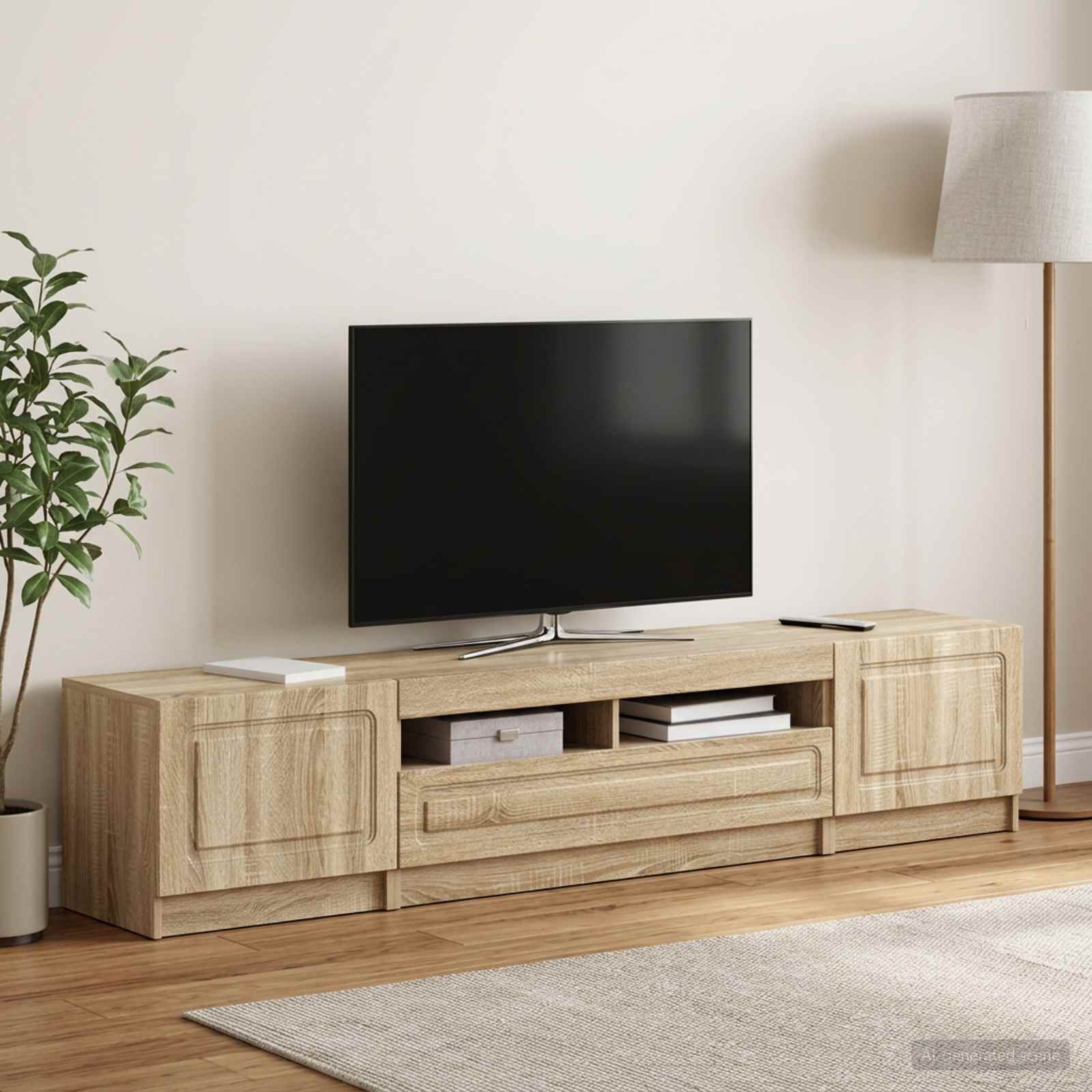 5-teiliges LED TV Schrank Sonoma-Eiche Holzwerkstoff