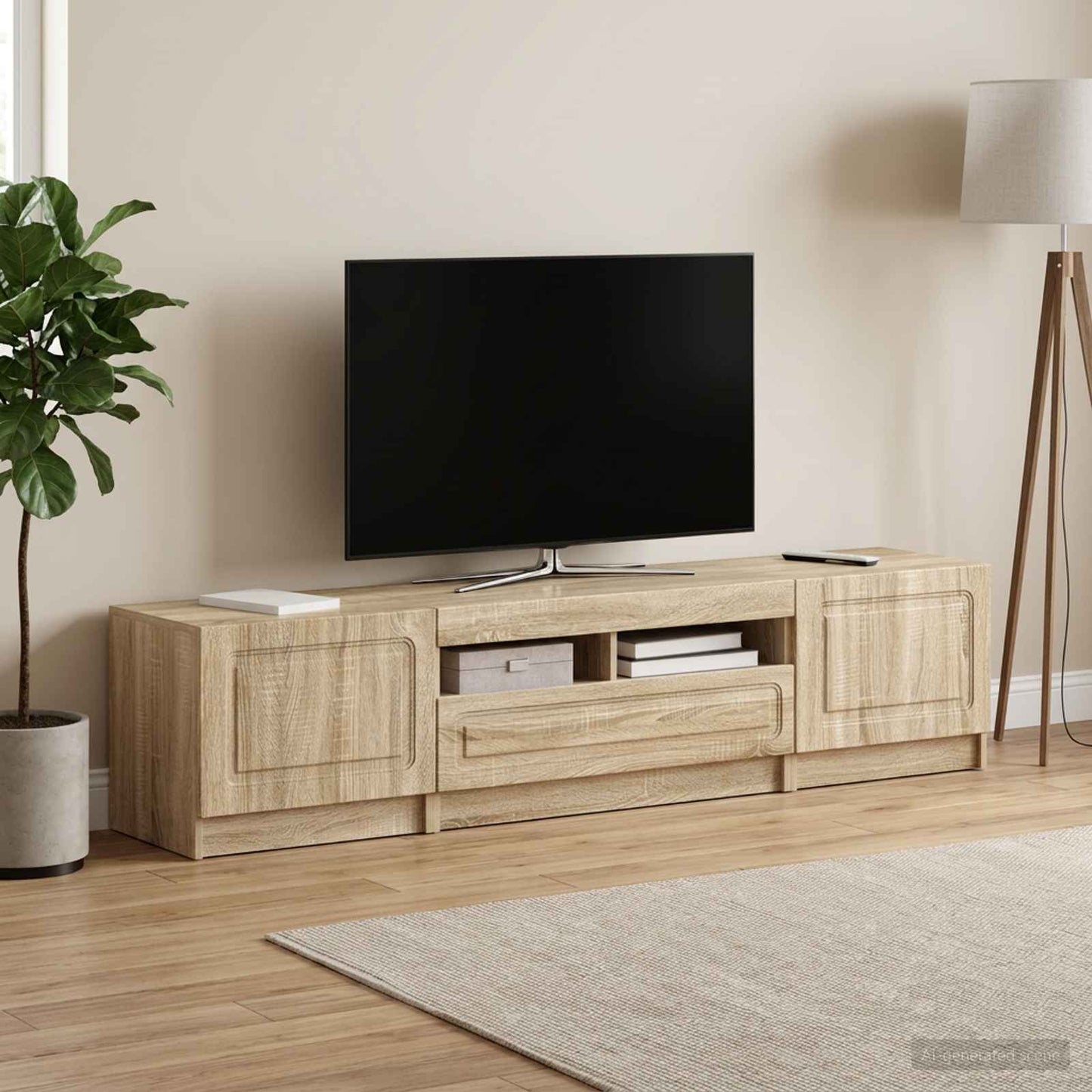 5-teiliges LED TV Schrank Sonoma-Eiche Holzwerkstoff