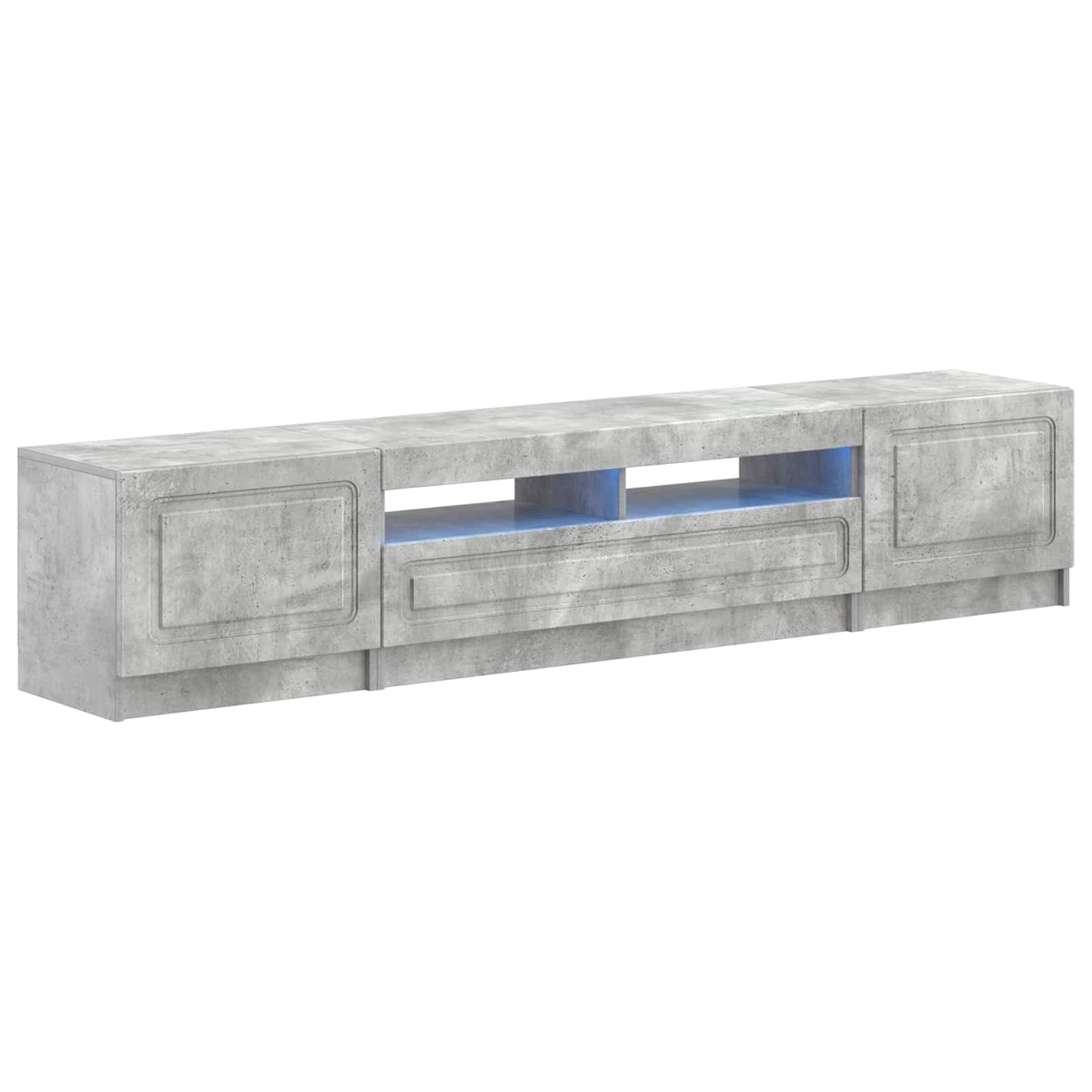 5-teiliges LED TV Schrank Betongrau Holzwerkstoff