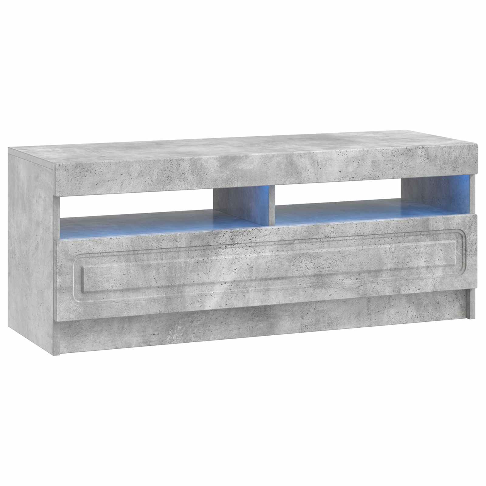 5-teiliges LED TV Schrank Betongrau Holzwerkstoff