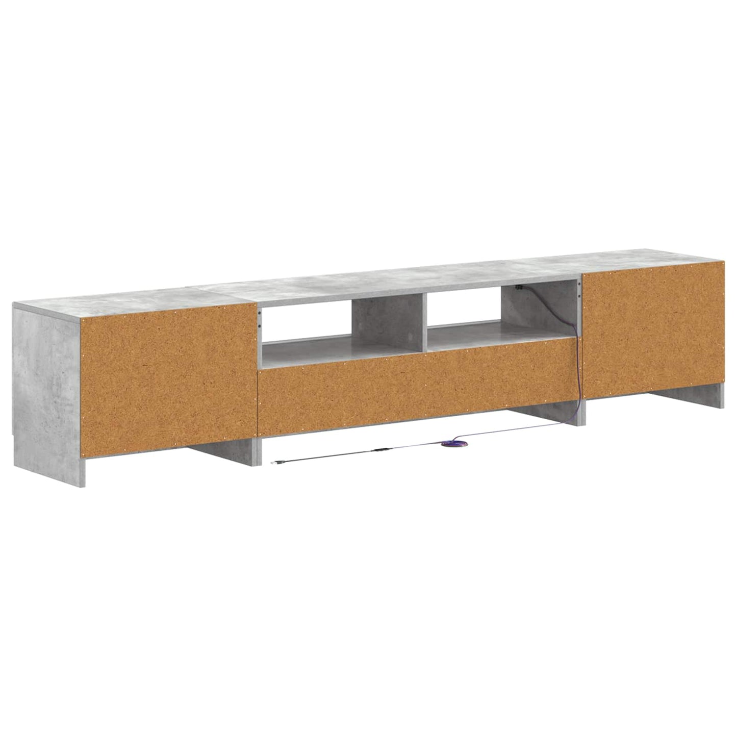 5-teiliges LED TV Schrank Betongrau Holzwerkstoff
