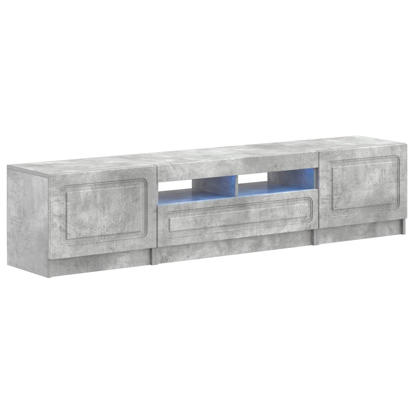 5-teiliges LED TV Schrank Betongrau Holzwerkstoff