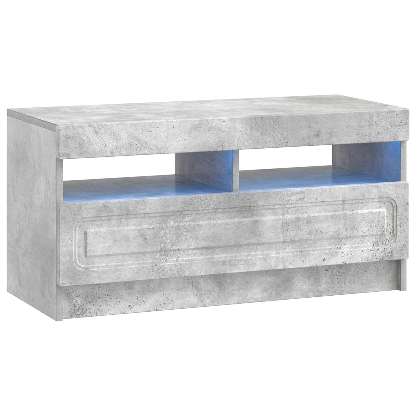 5-teiliges LED TV Schrank Betongrau Holzwerkstoff