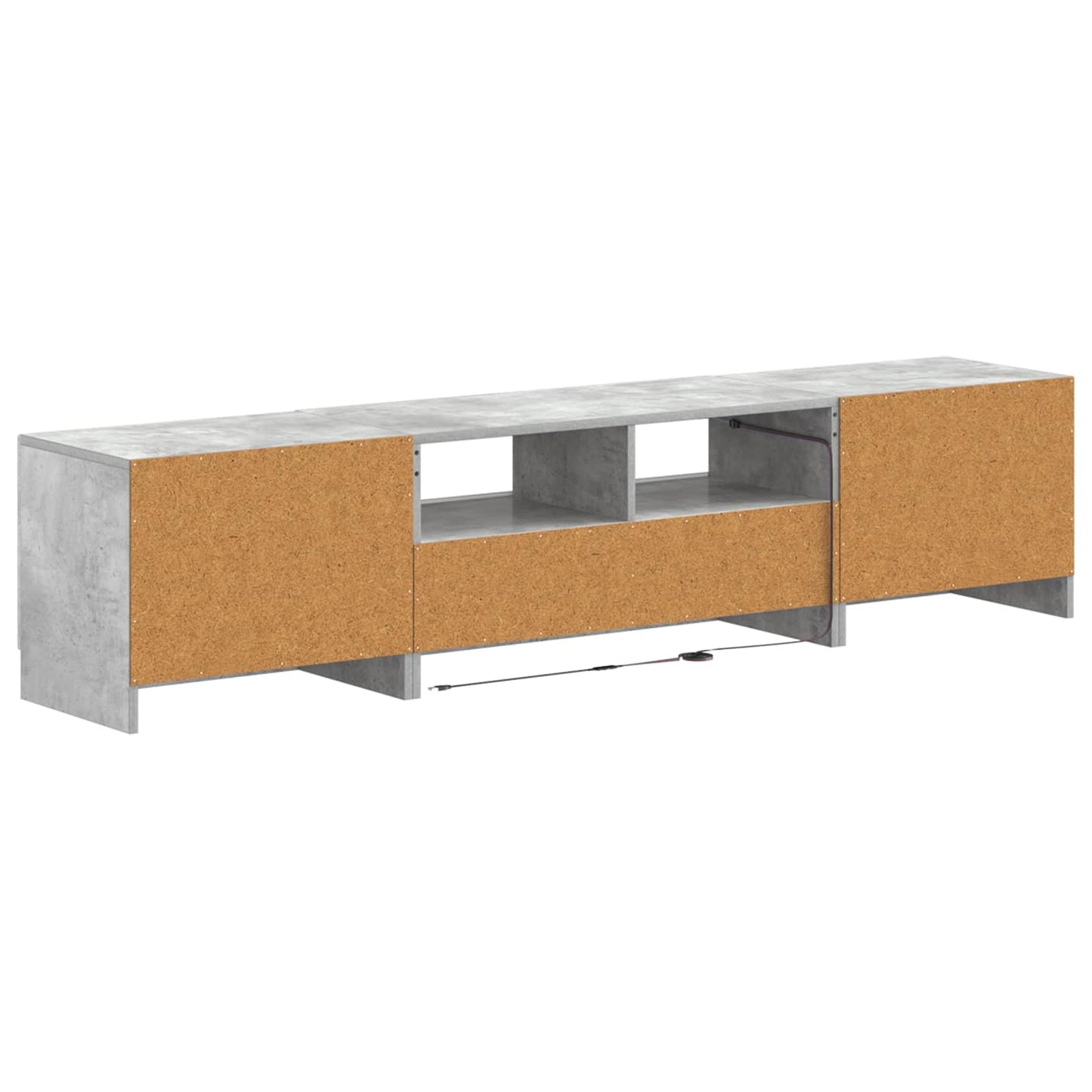 5-teiliges LED TV Schrank Betongrau Holzwerkstoff