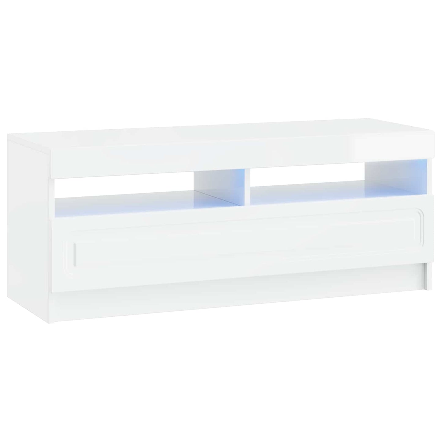 5-teiliges LED TV Schrank Hochglanz Weiß Holzwerkstoff