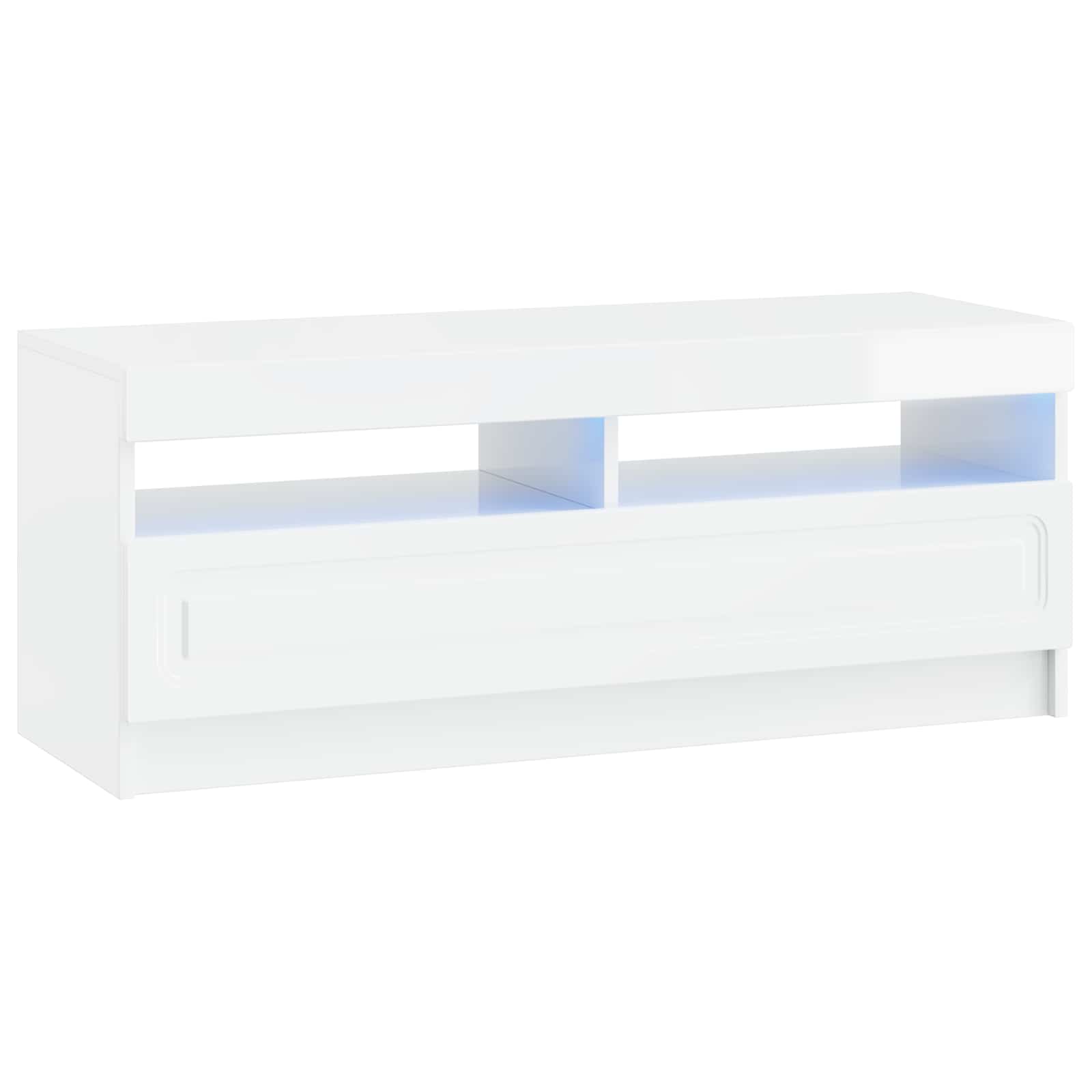 5-teiliges LED TV Schrank Hochglanz Weiß Holzwerkstoff