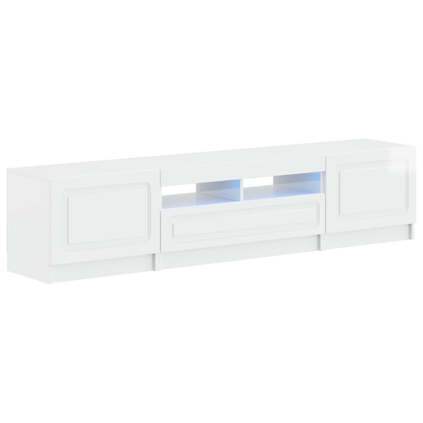 5-teiliges LED TV Schrank Hochglanz Weiß Holzwerkstoff