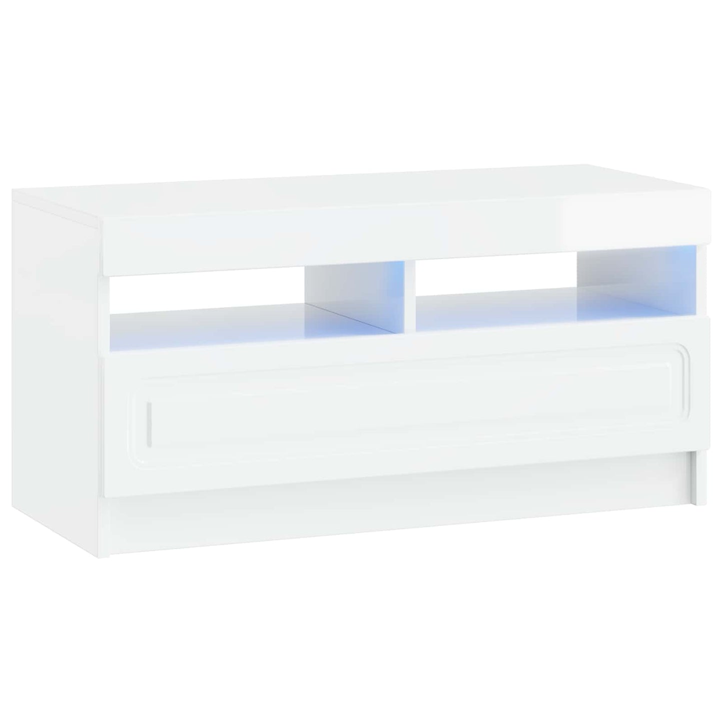 5-teiliges LED TV Schrank Hochglanz Weiß Holzwerkstoff