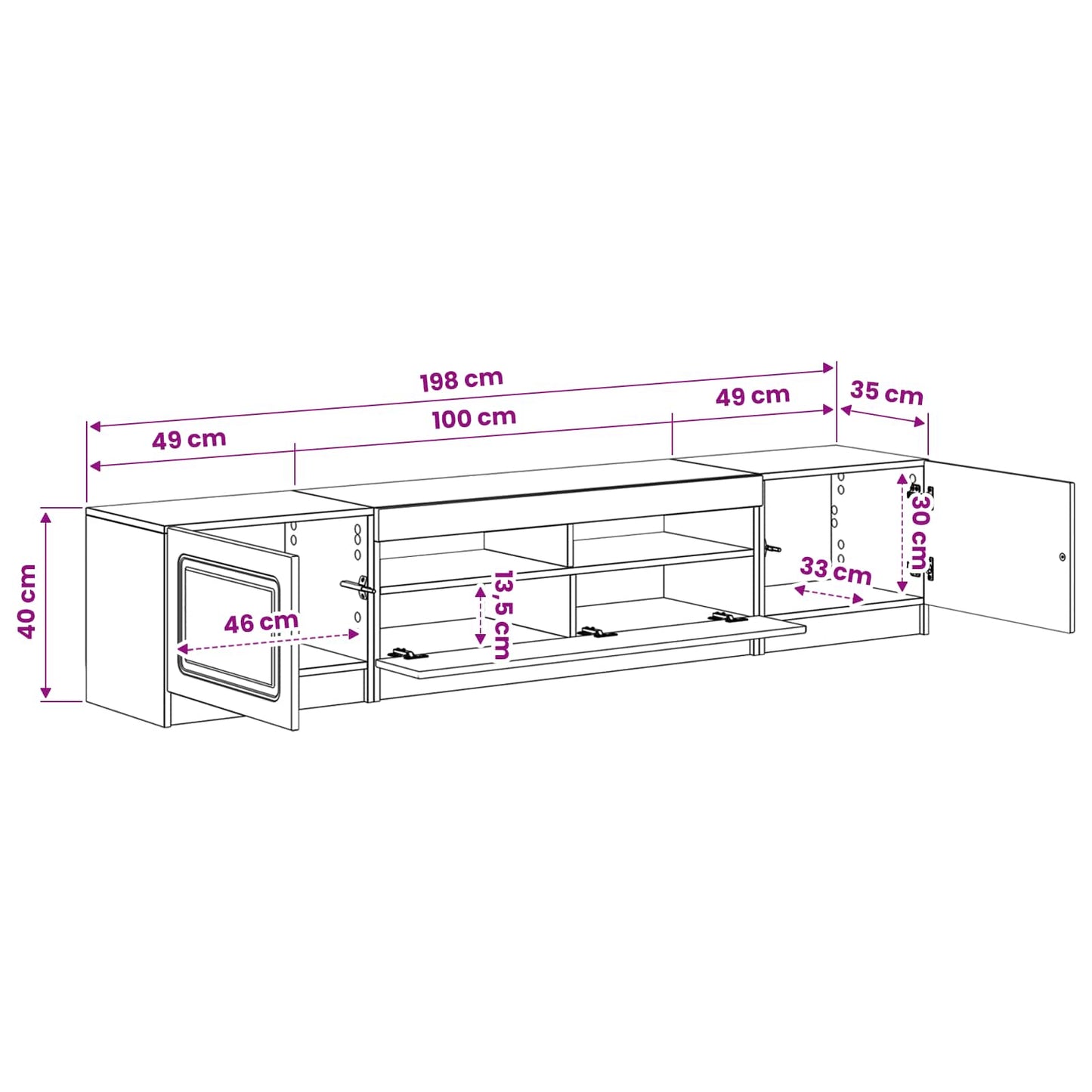 5-teiliges LED TV Schrank Artisan-Eiche Holzwerkstoff