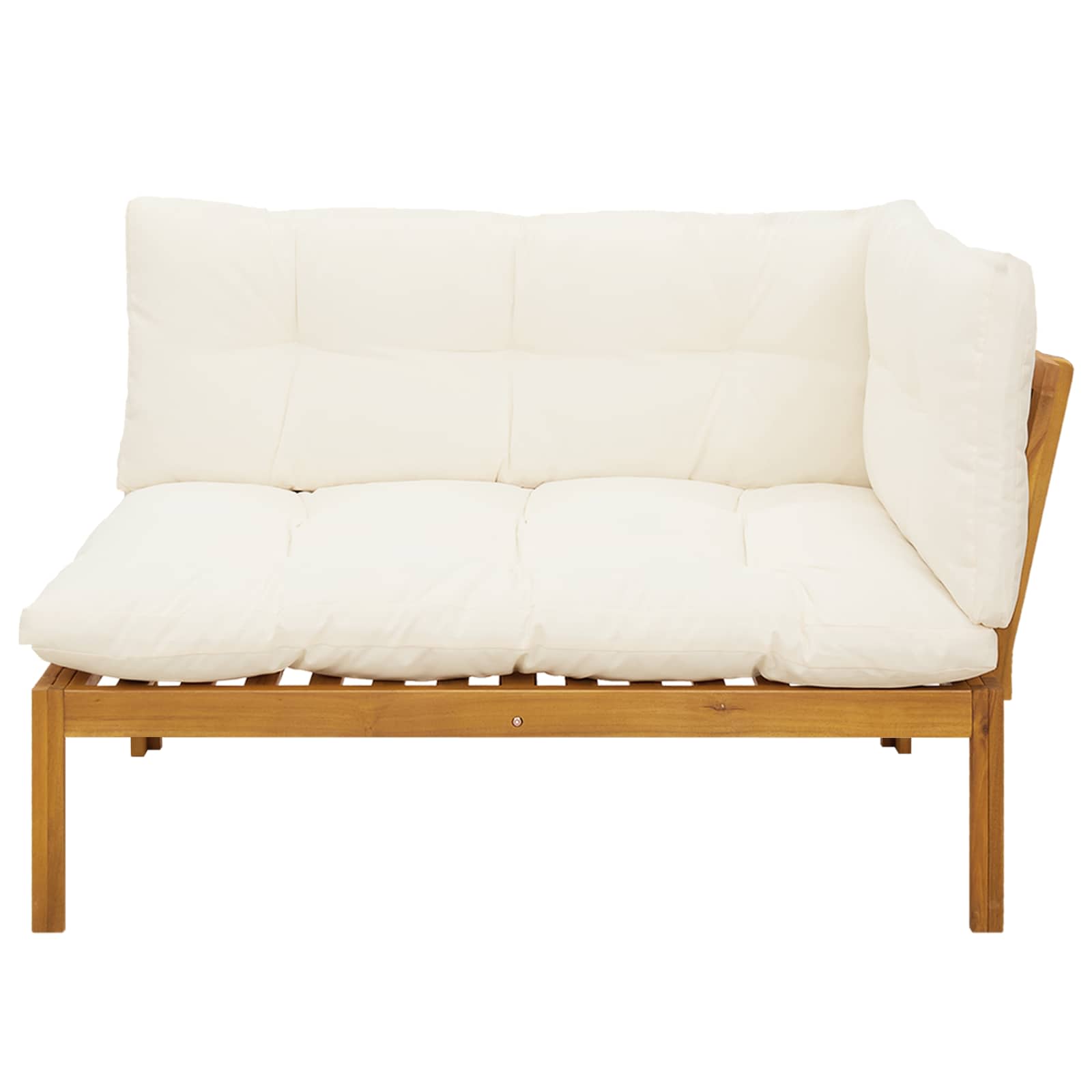 Gartenecksofa Natürlich und Cremweiß Akazienholz