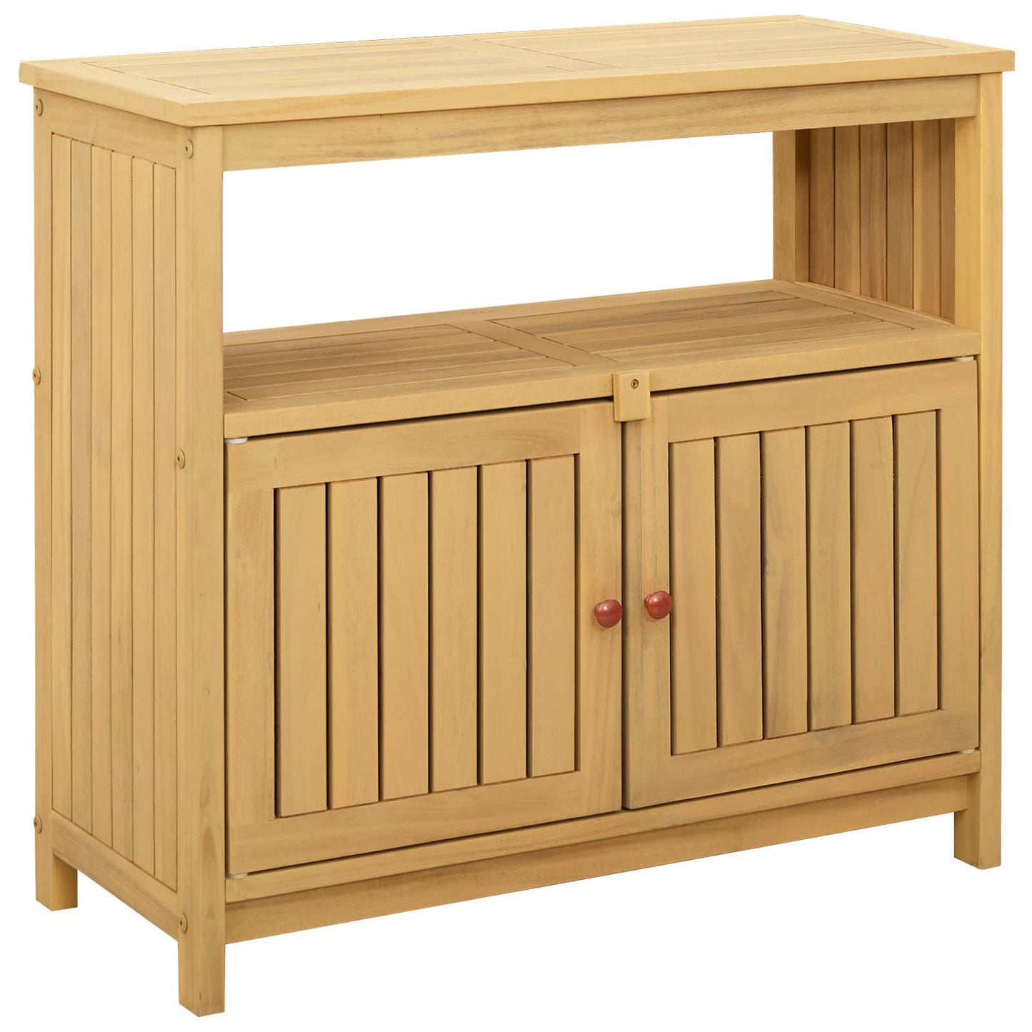 Gartenkonsole Tisch Helles Akazienholz 80 x 35 x 75 cm