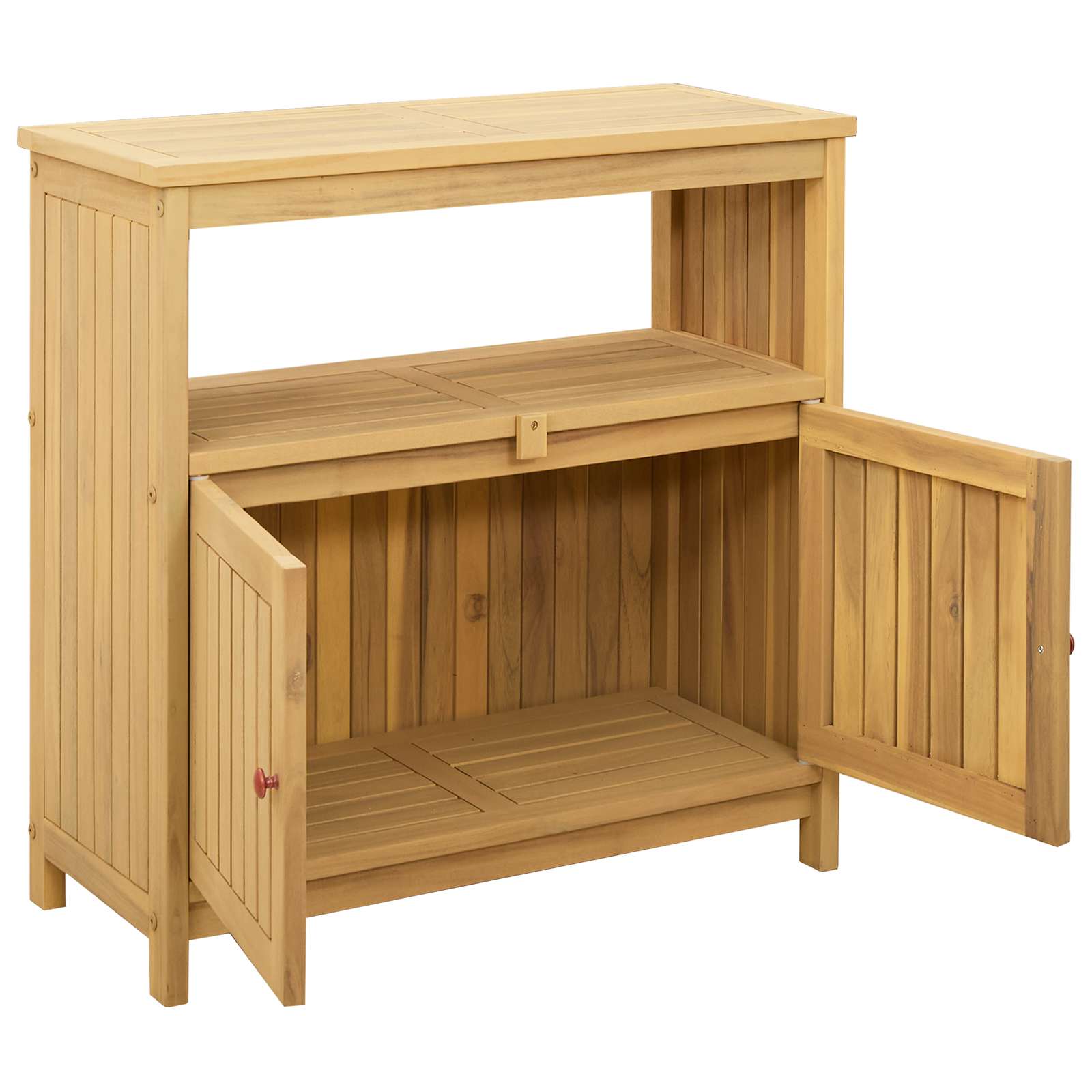 Gartenkonsole Tisch Helles Akazienholz 80 x 35 x 75 cm