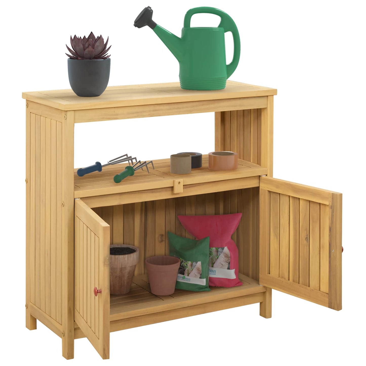 Gartenkonsole Tisch Helles Akazienholz 80 x 35 x 75 cm