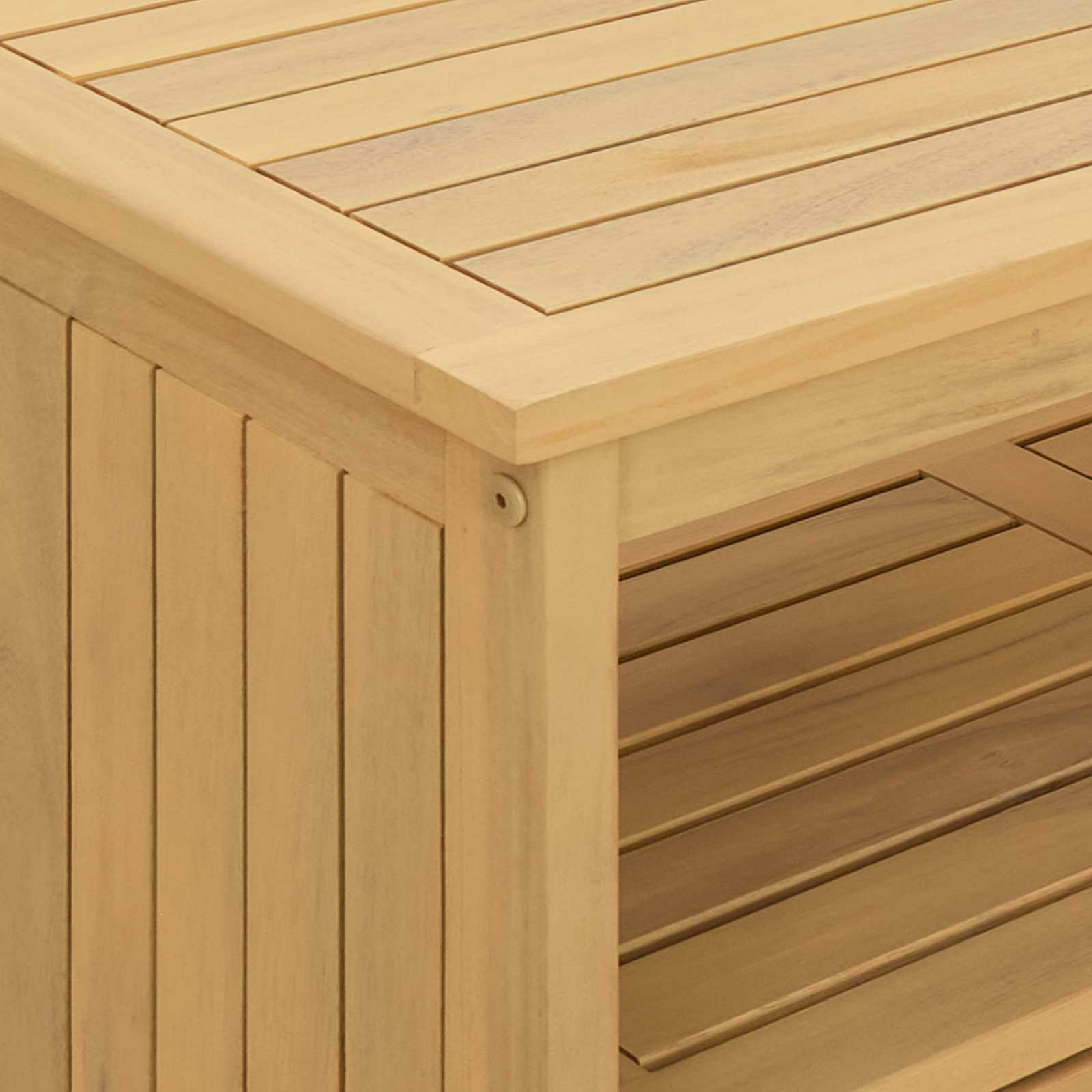 Gartenkonsole Tisch Helles Akazienholz 110 x 35 x 75 cm