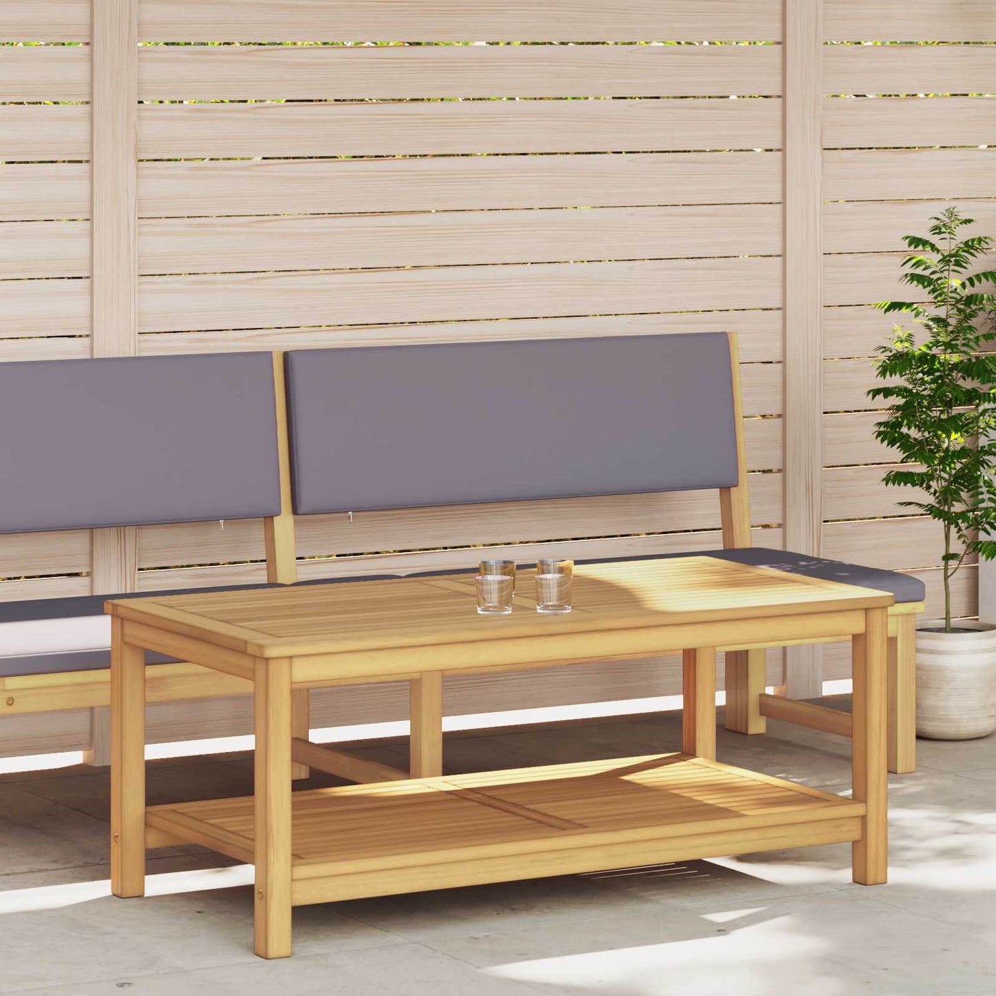 Beistelltisch Öl-Natur 110 x 55 x 45 cm Massivholz Akazie