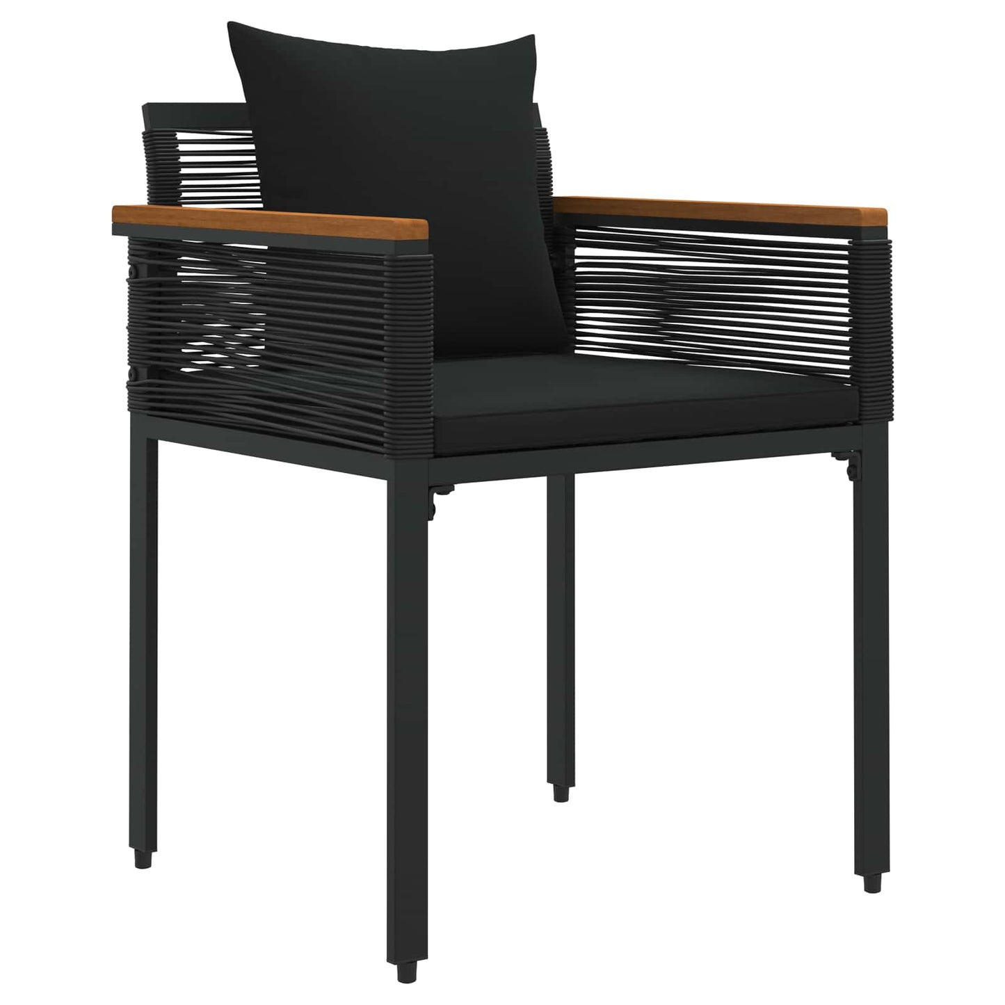 Gartenmöbel Set 4 stk. Schwarz Poly-Rattan
