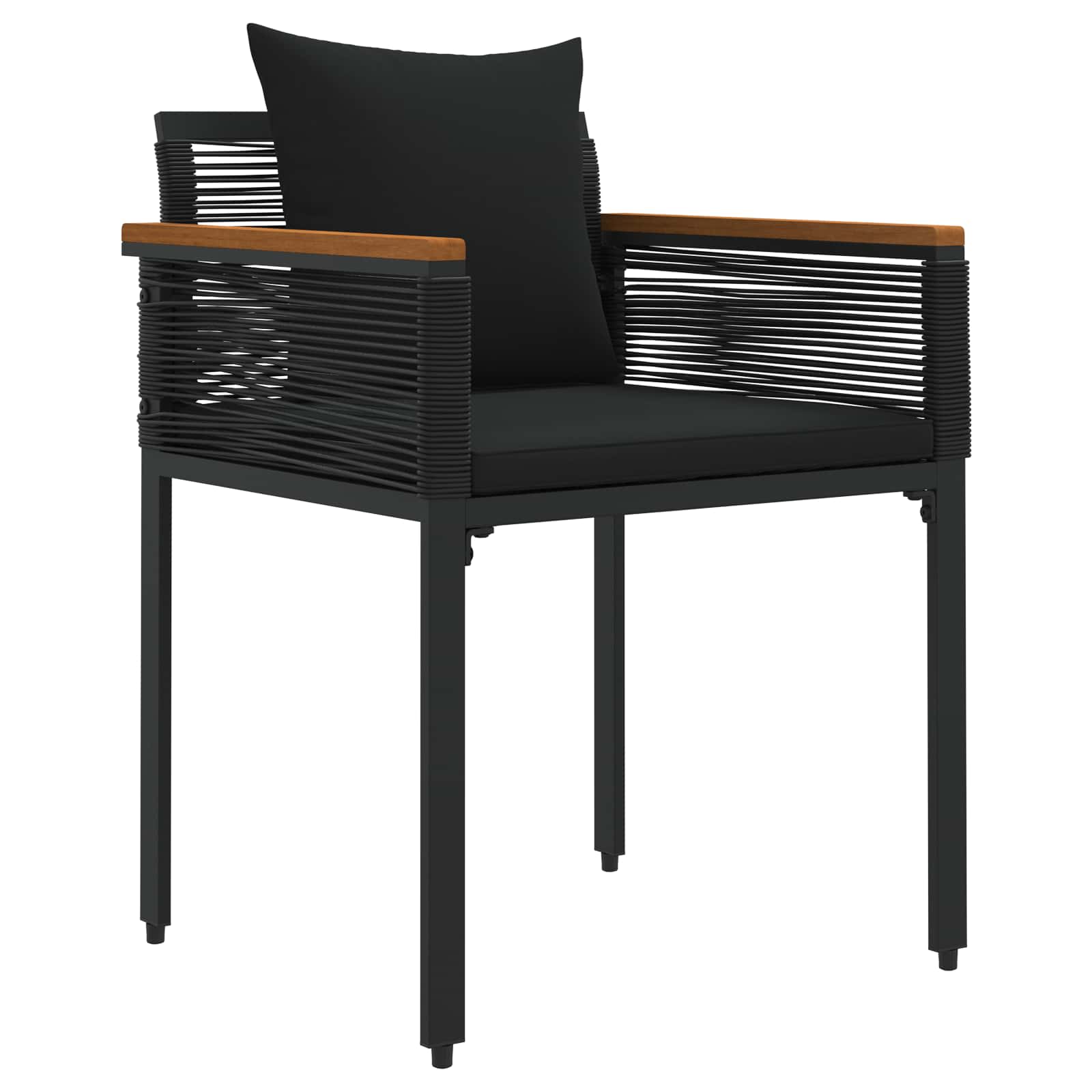 Gartenmöbel Set 4 stk. Schwarz Poly-Rattan