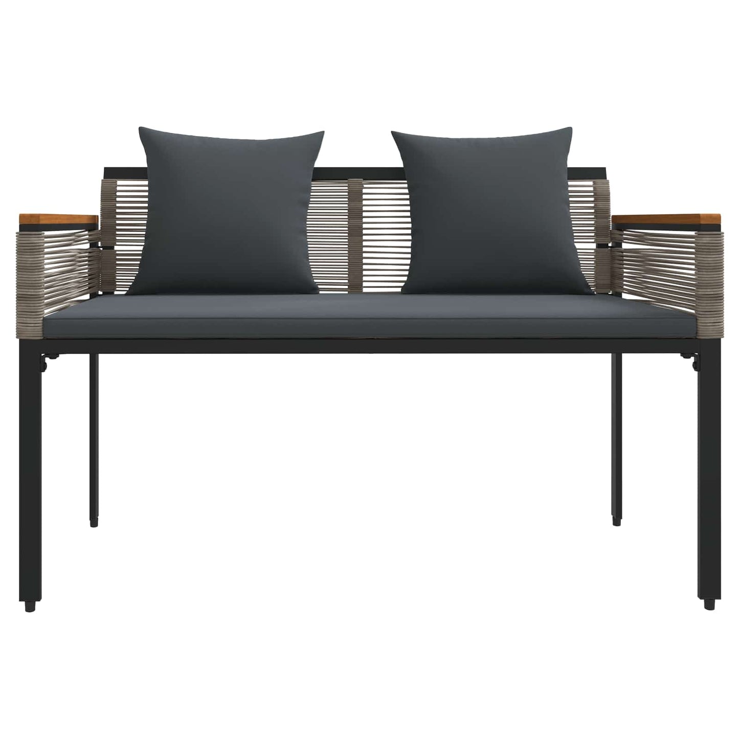 Gartenmöbel Set mit Kissen Grau und Dunkelgrau Poly-Rattan