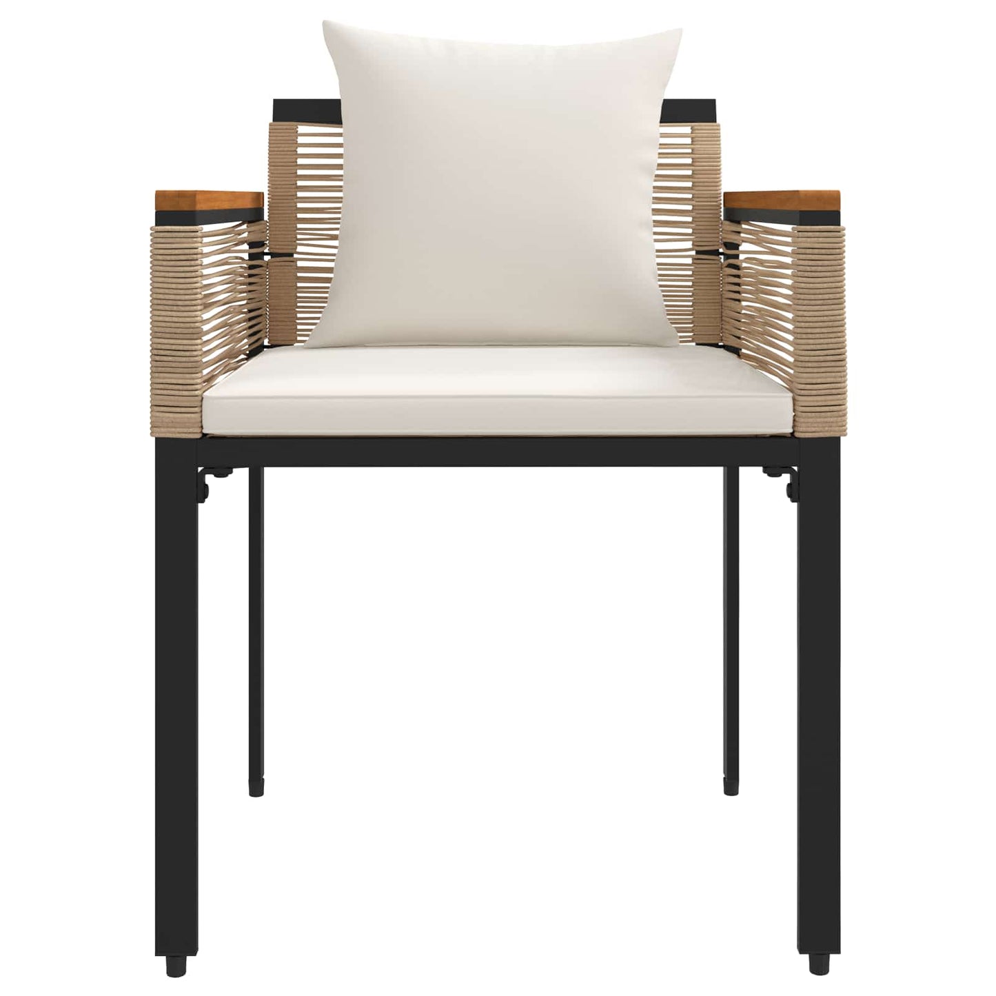 Gartenmöbel Set mit Kissen Beige und Cremeweiß Poly-Rattan