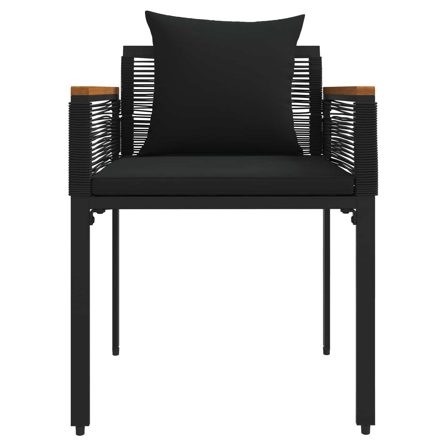 Gartenmöbel Set mit Kissen Schwarz Poly-Rattan