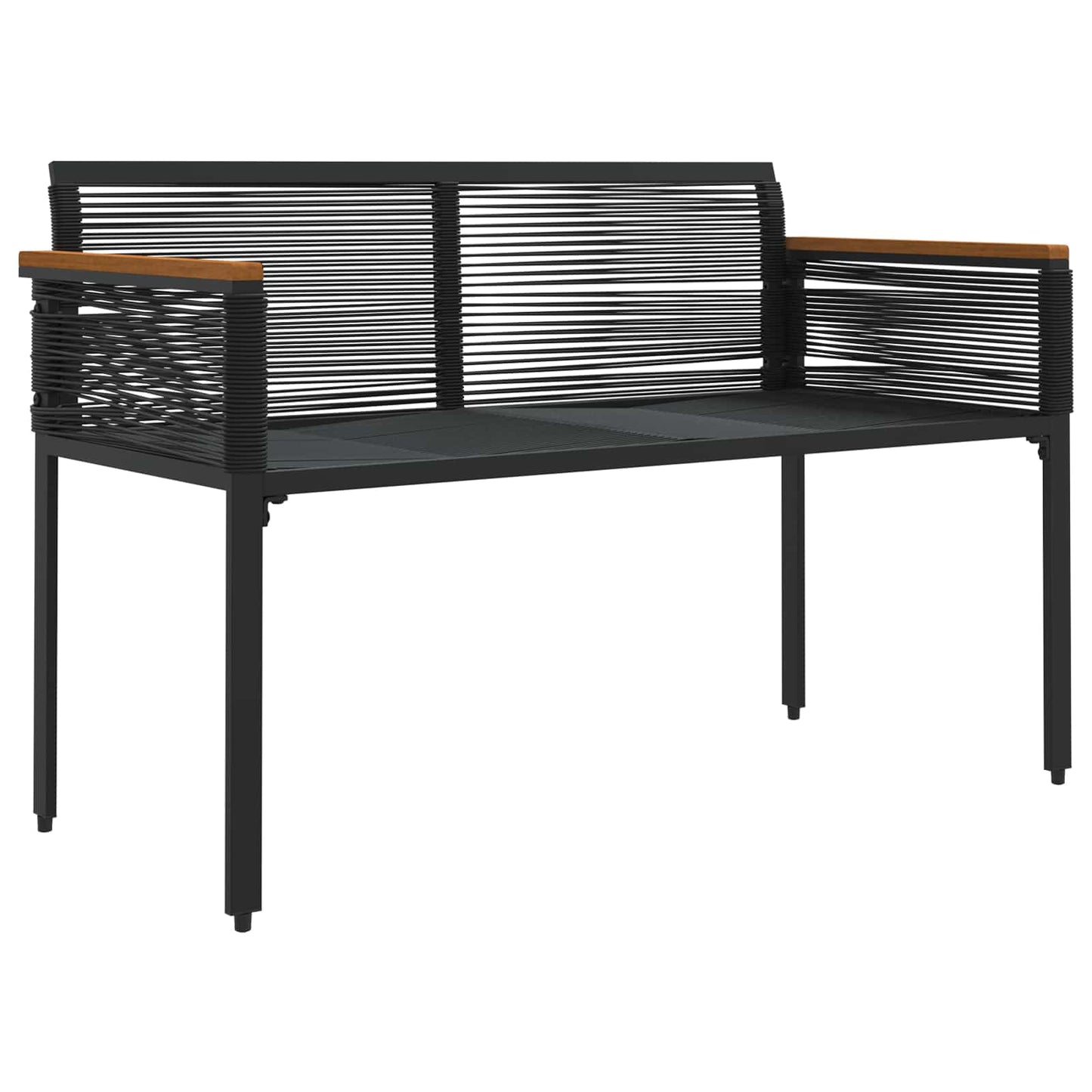 Bank Outdoor 2 -Seater 117 x 54 x 74,5 cm Poly-Rattan Schwarz