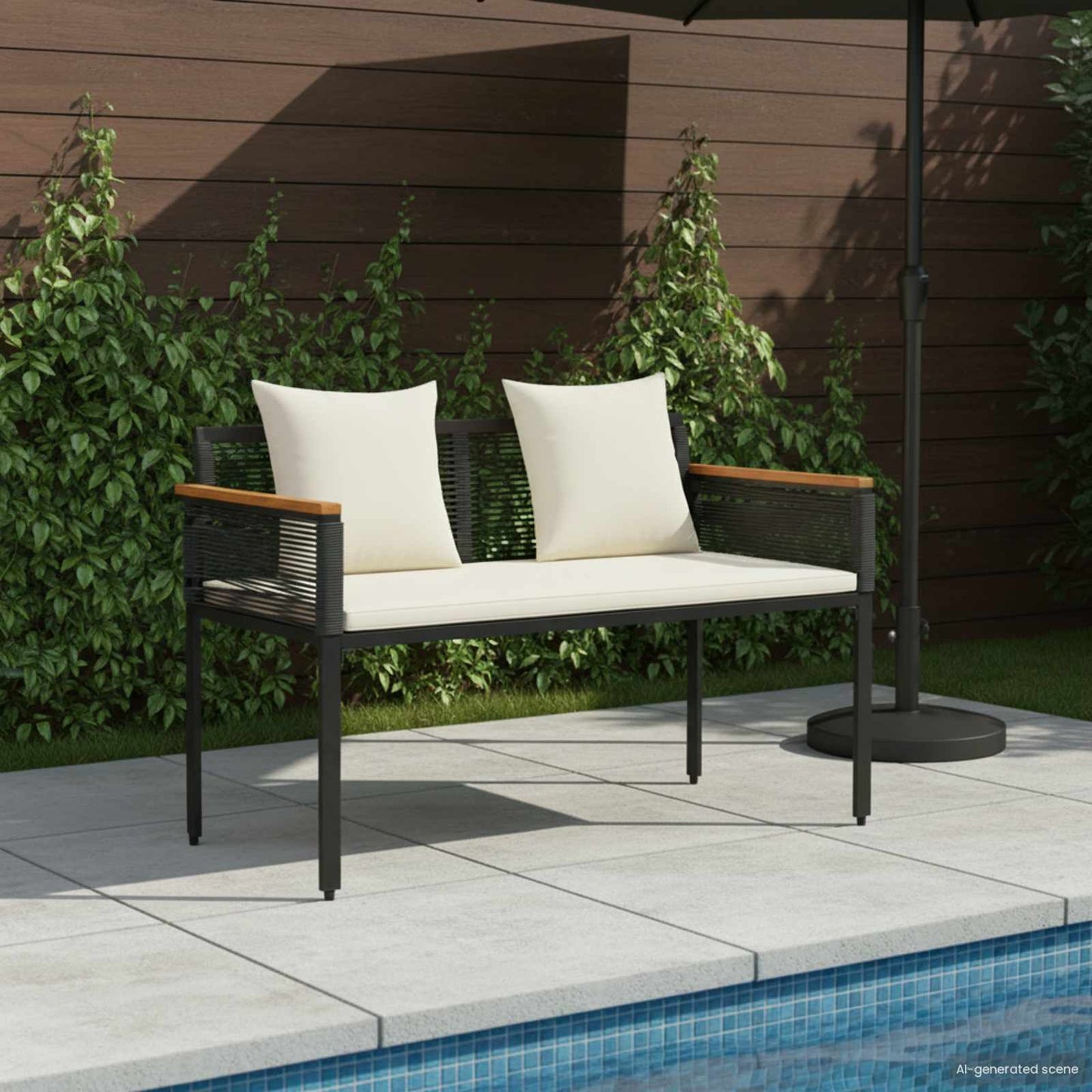 Bank Outdoor 2 -Seater 117 x 54 x 74,5 cm Poly-Rattan