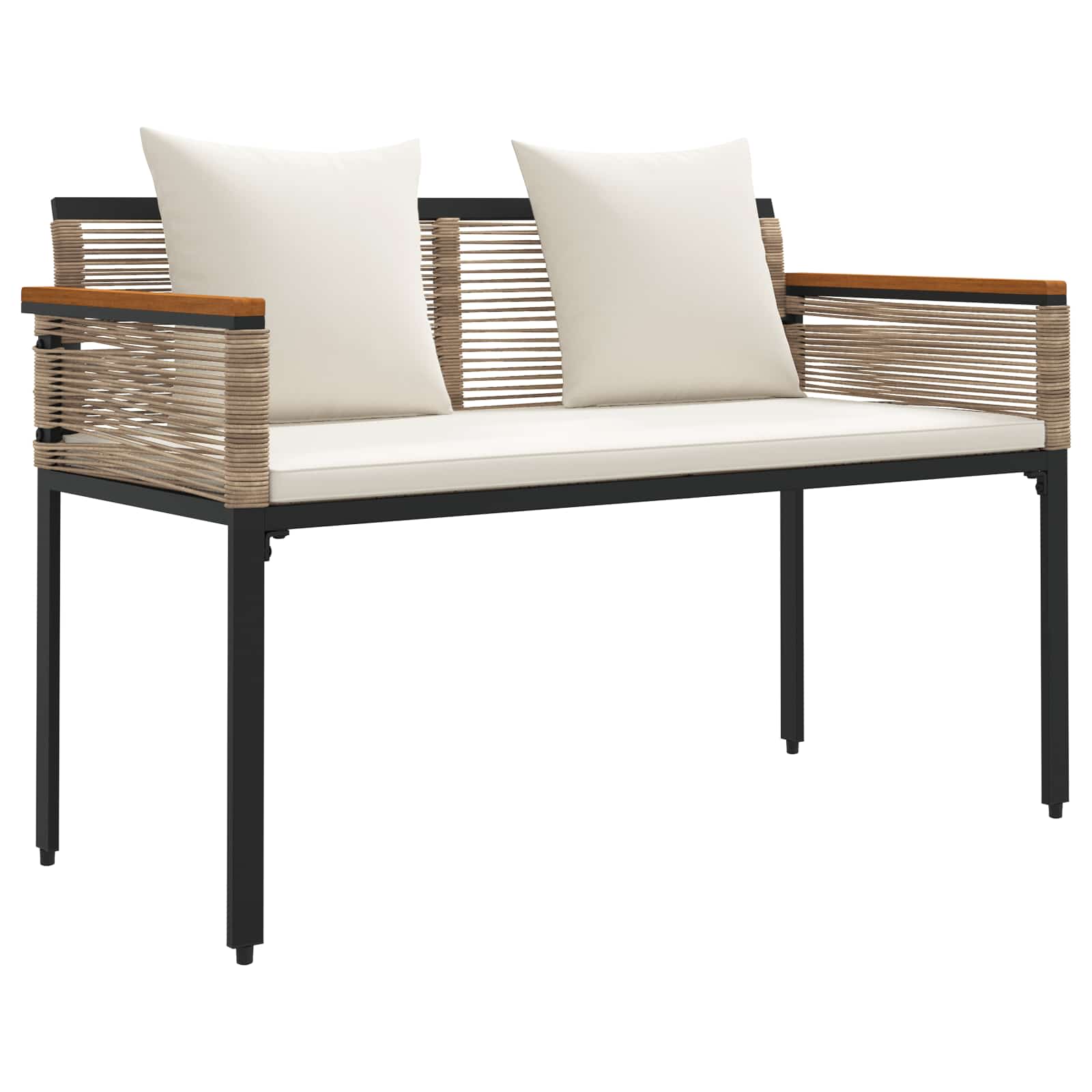 Bank Outdoor 2 -Seater 117 x 54 x 74,5 cm Poly-Rattan