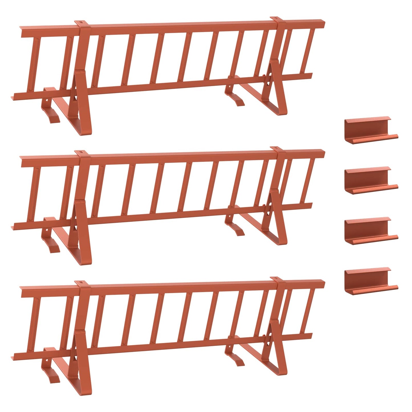 Schneefanggitter Rot 300 x 29,5 x 34,5 cm Stahl