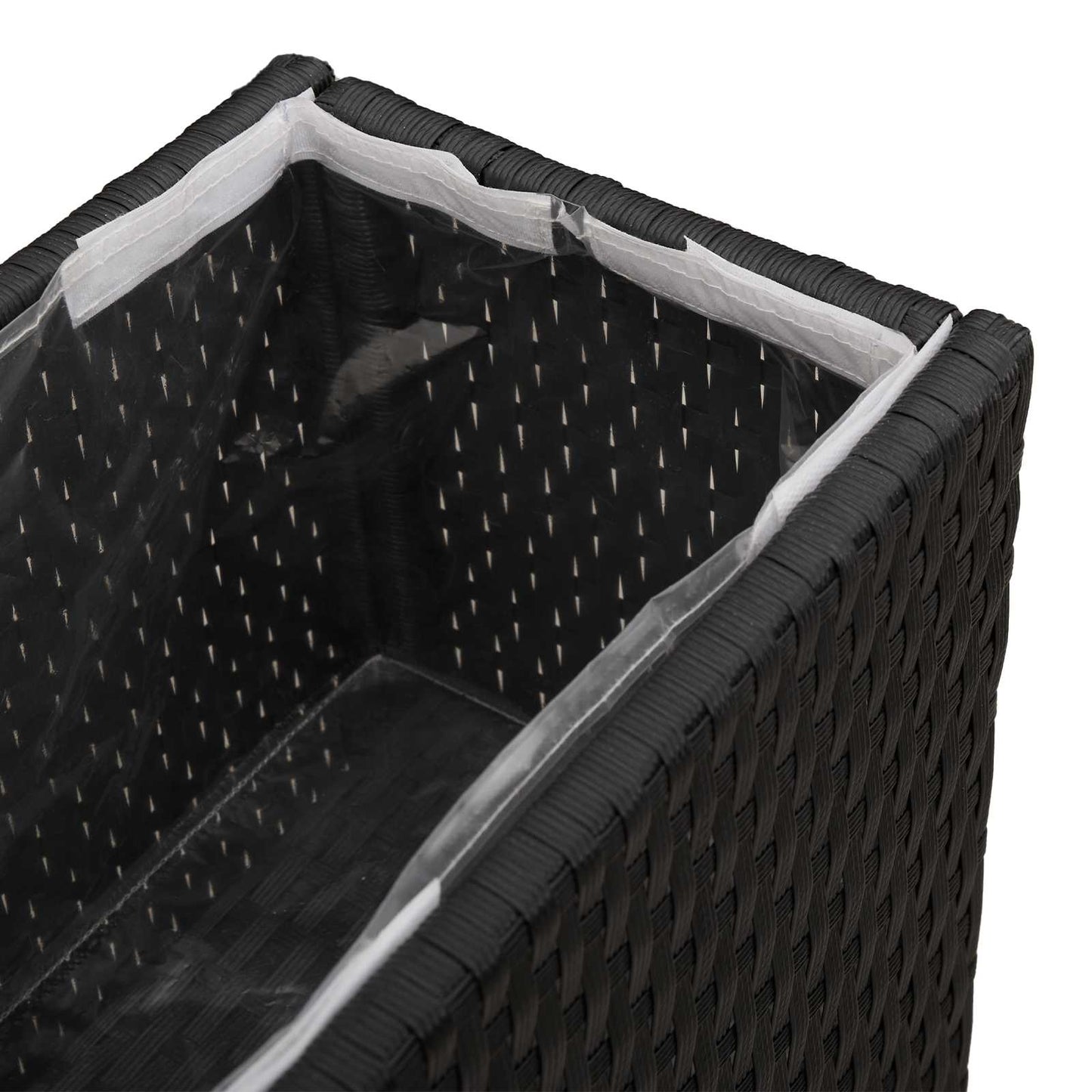 Hoher Pflanzer Schwarz 55 x 22 x 70 cm Poly-Rattan