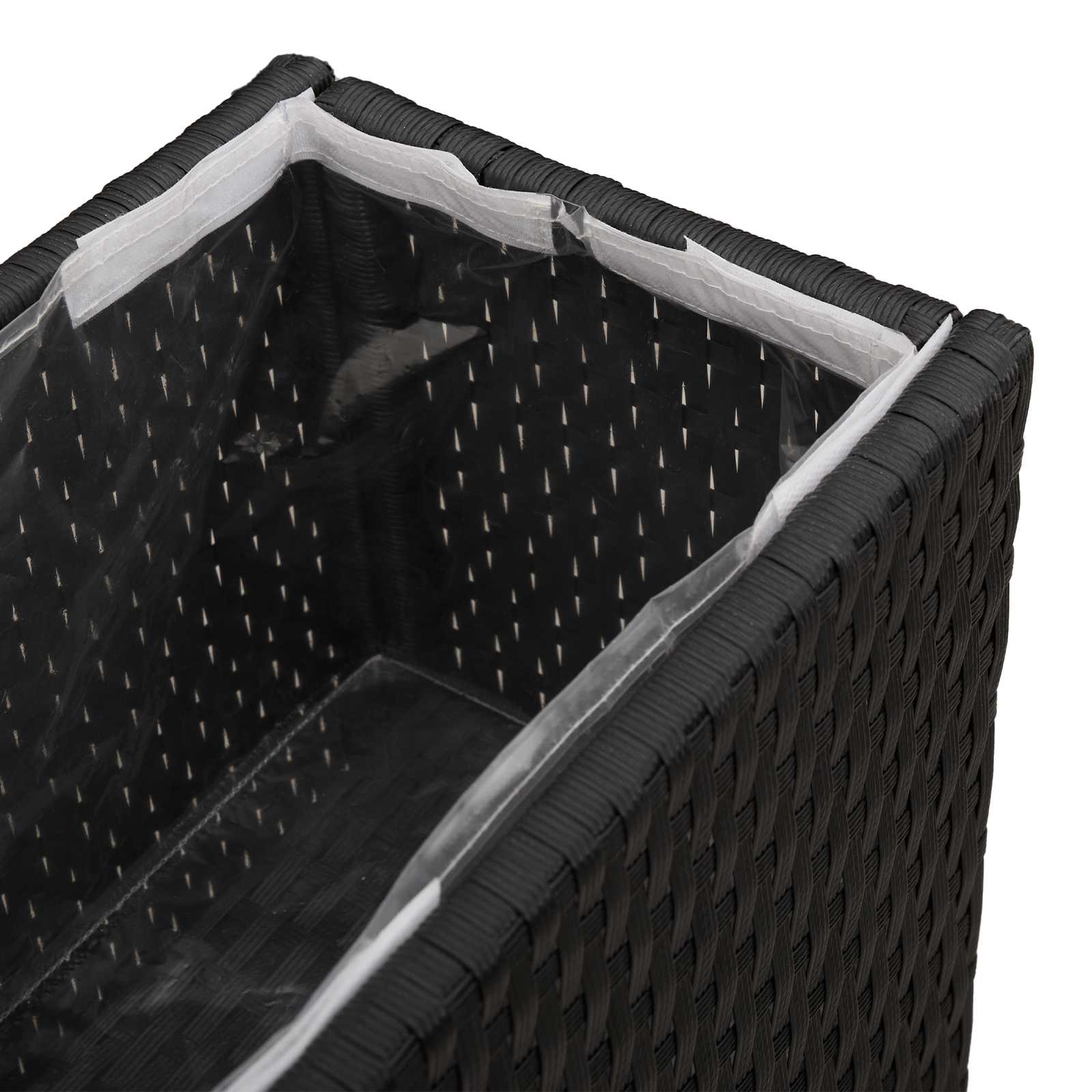 Hoher Pflanzer Schwarz 55 x 22 x 70 cm Poly-Rattan