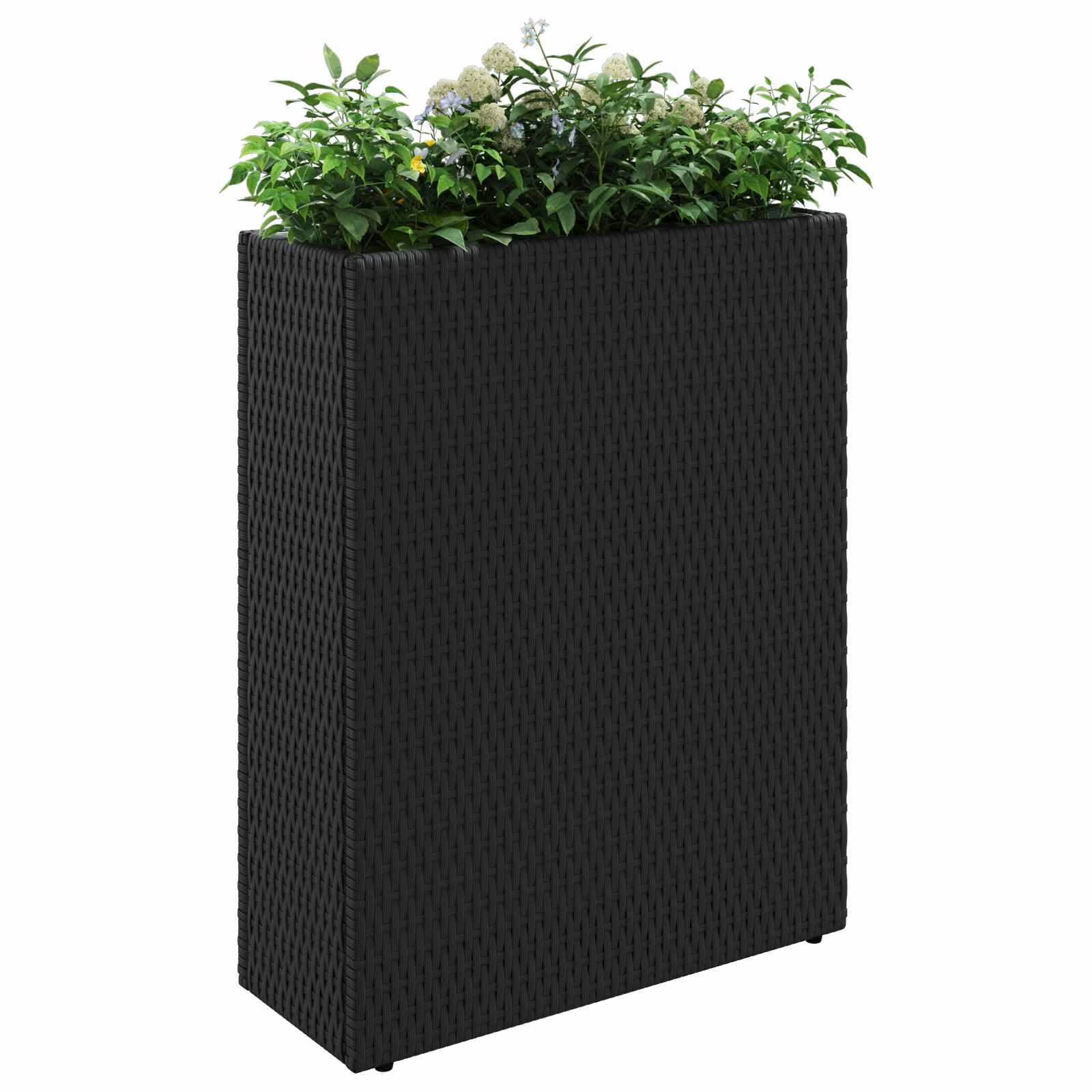 Hoher Pflanzer Schwarz 55 x 22 x 70 cm Poly-Rattan