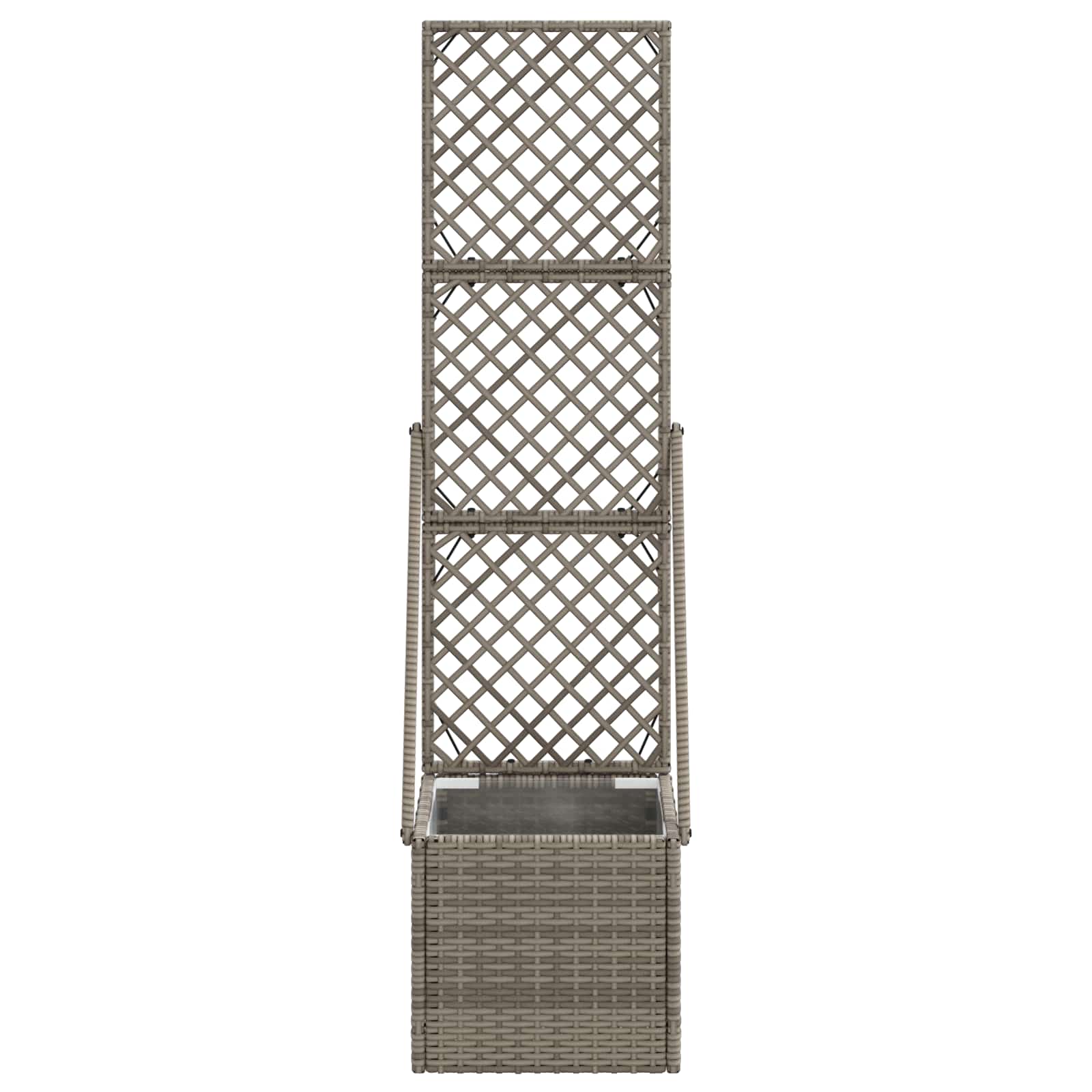 Gartenpflanzer mit Gitter Grau 35 x 30 x 135 cm Poly-Rattan