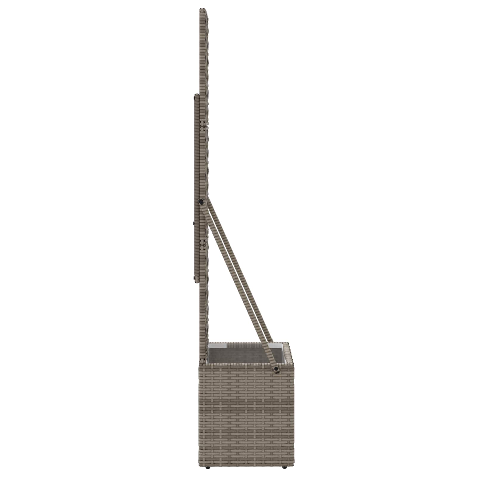 Gartenpflanzer mit Gitter Grau 35 x 30 x 135 cm Poly-Rattan