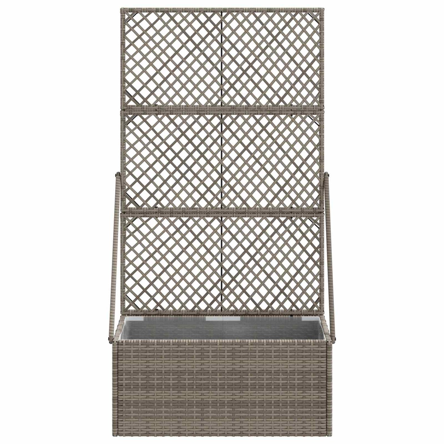 Gartenpflanzer mit Gitter Grau 70 x 30 x 135 cm Poly-Rattan