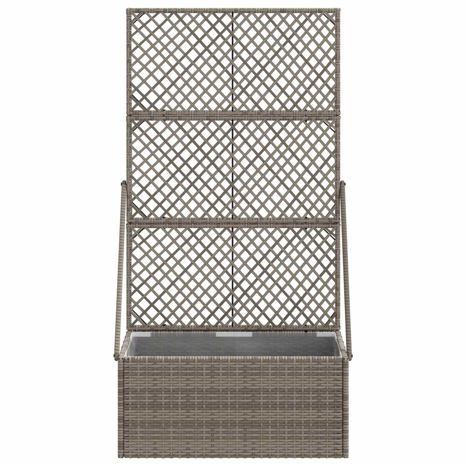 Gartenpflanzer mit Gitter Grau 70 x 30 x 135 cm Poly-Rattan