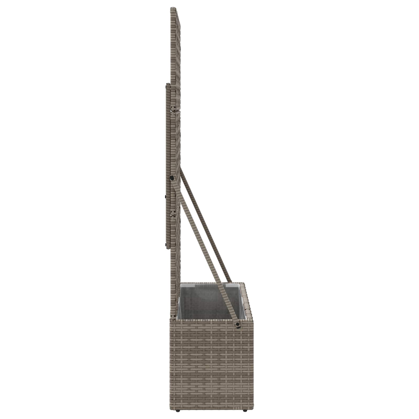 Gartenpflanzer mit Gitter Grau 70 x 30 x 135 cm Poly-Rattan