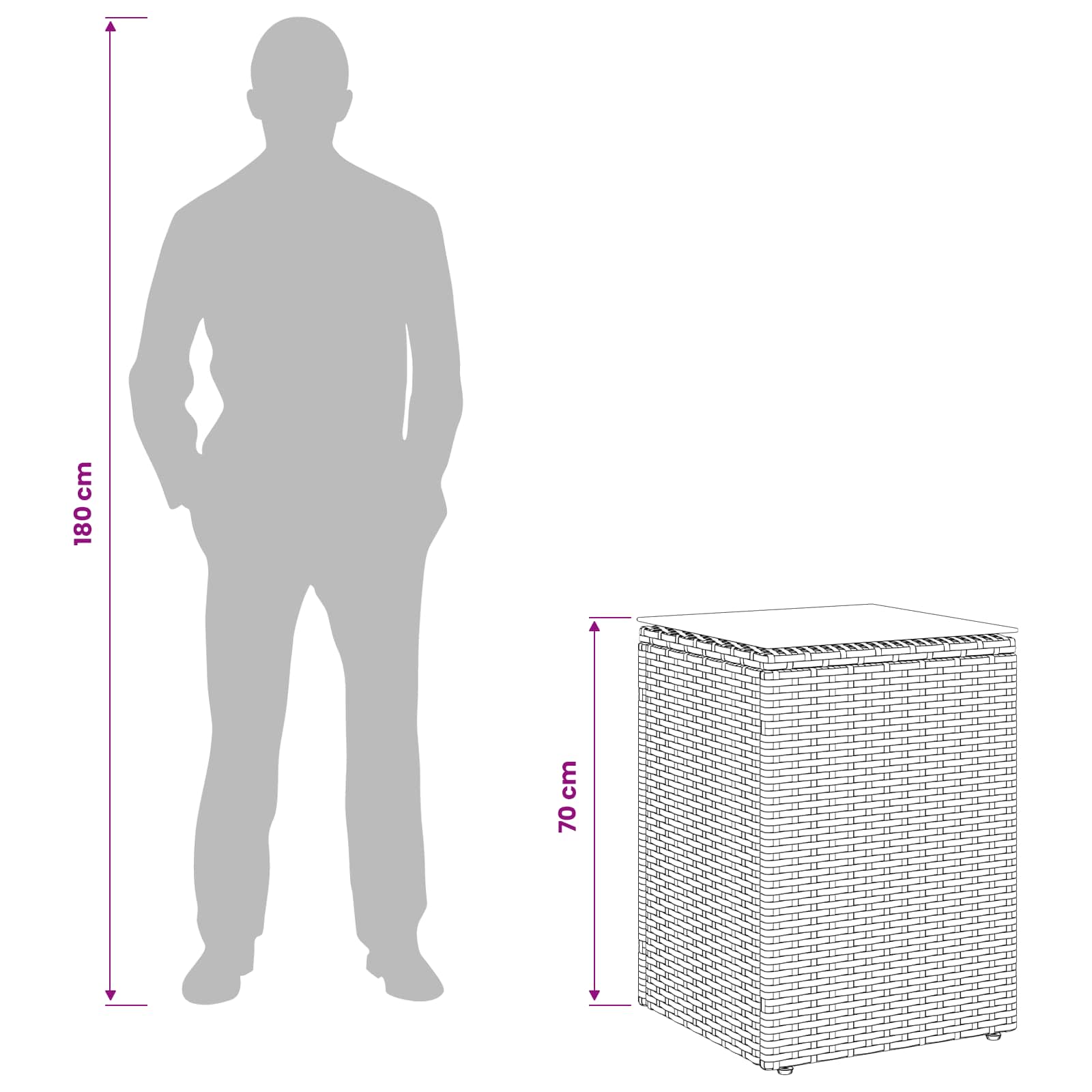 Beistelltisch Schwarz Poly-Rattan