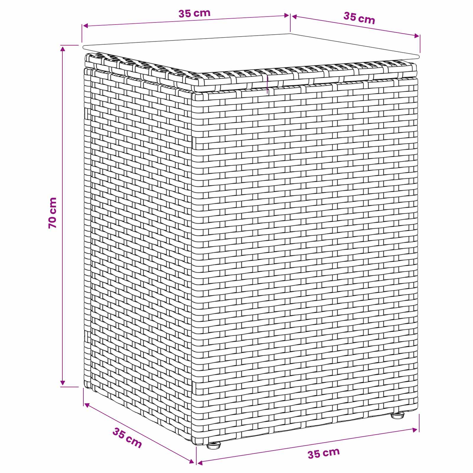 Beistelltisch Schwarz Poly-Rattan