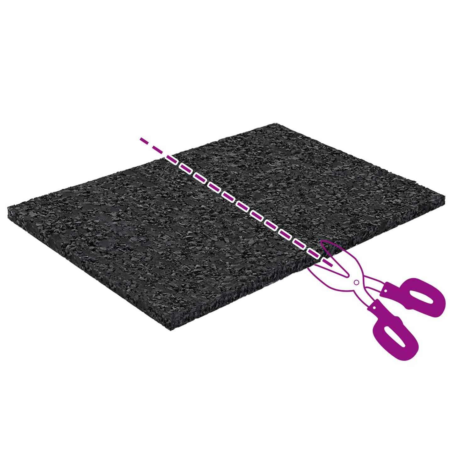 Gummigranulat-Patiopad Schwarz 6 x 9 x 0,3 cm Gummi